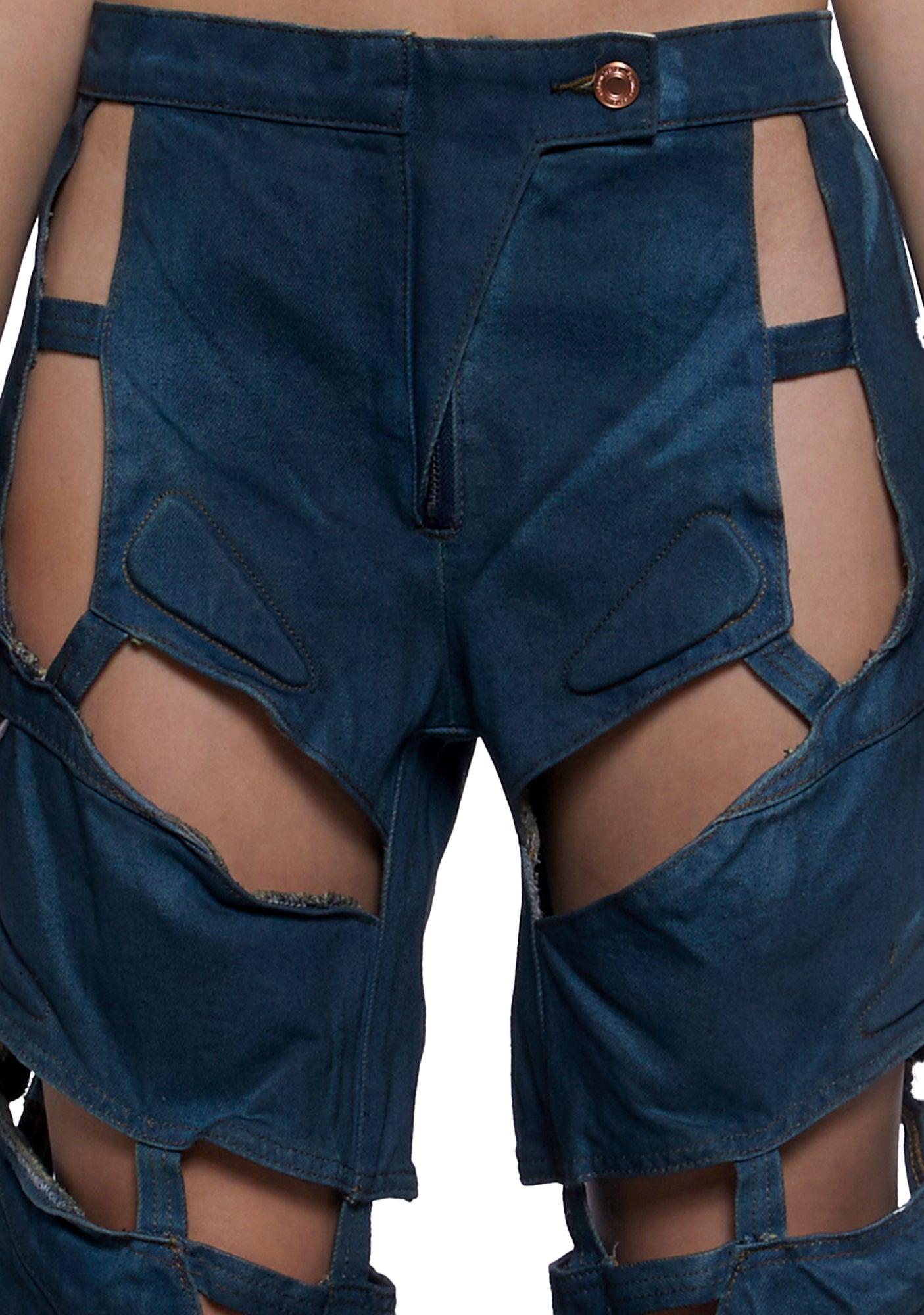Moto Denim Floating Pants Product Image