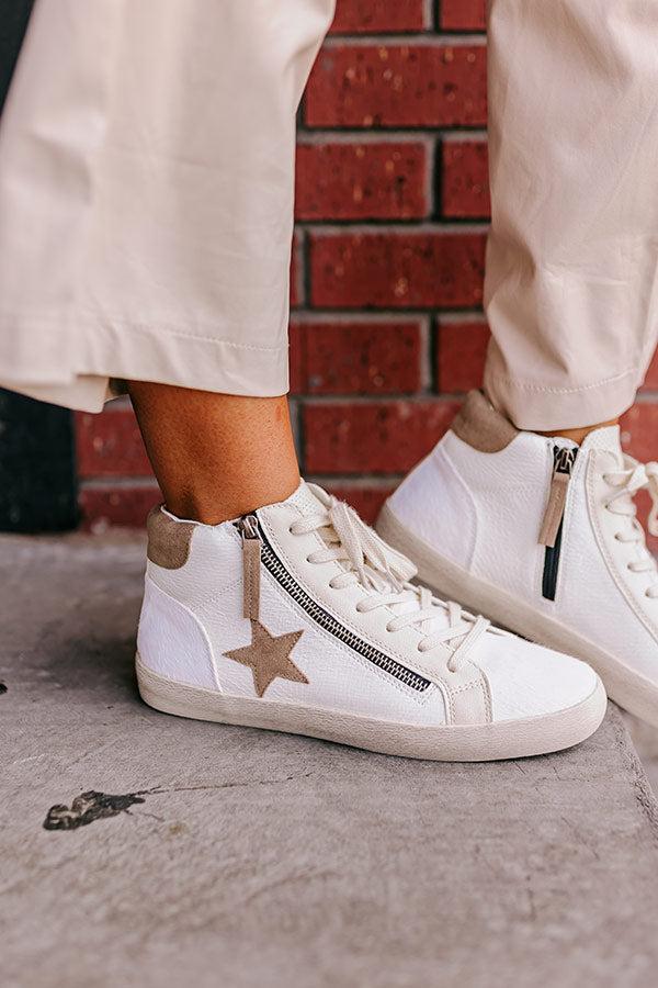 The Eras Vintage Faux Leather Sneaker In White Product Image