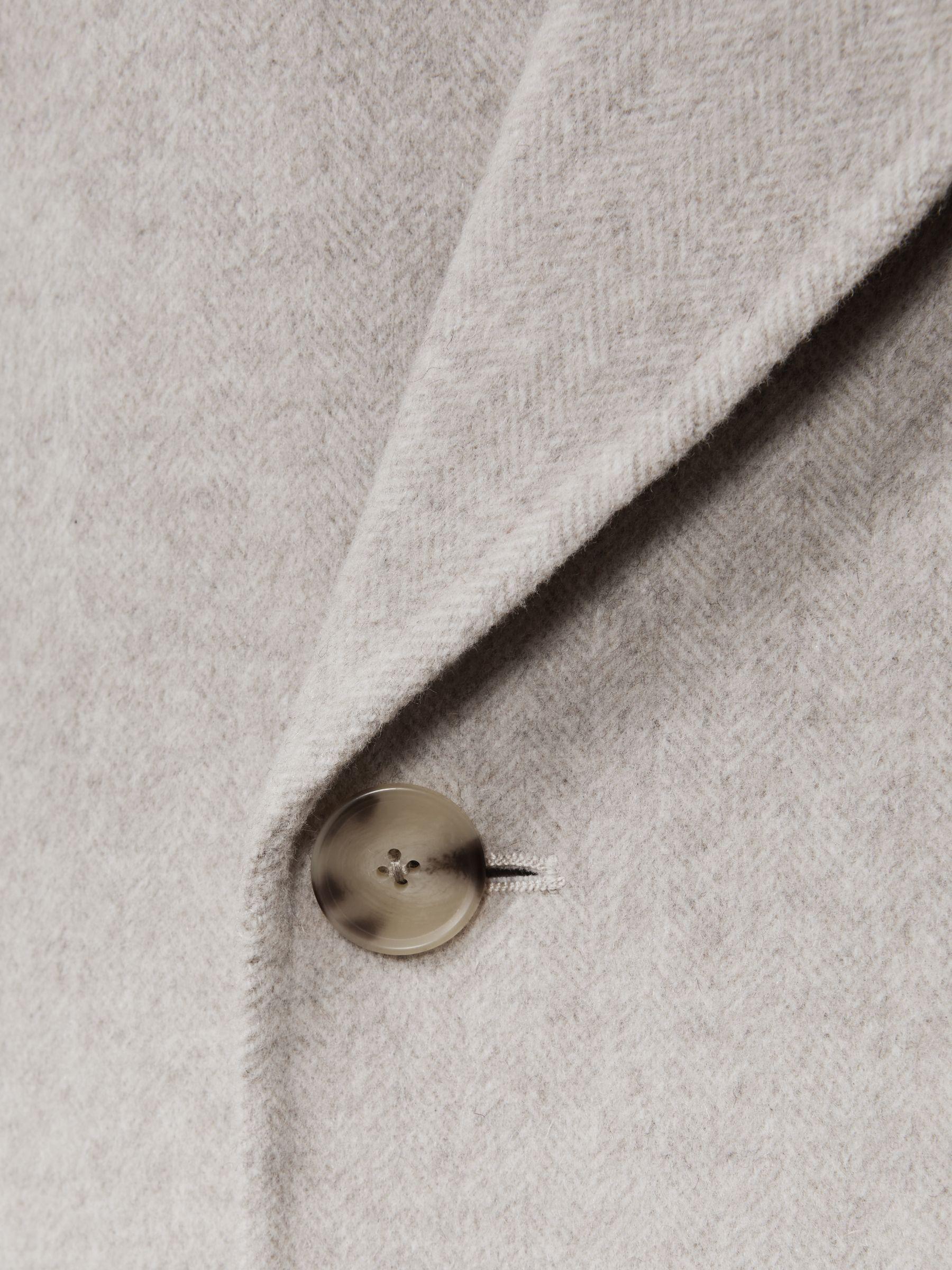 Wool Blend Double Breasted Coat in Oatmeal Product Image
