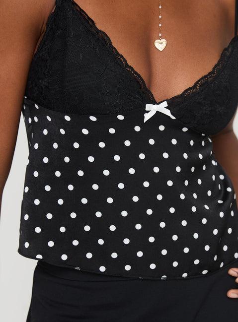 Castien Top Black Polka Product Image