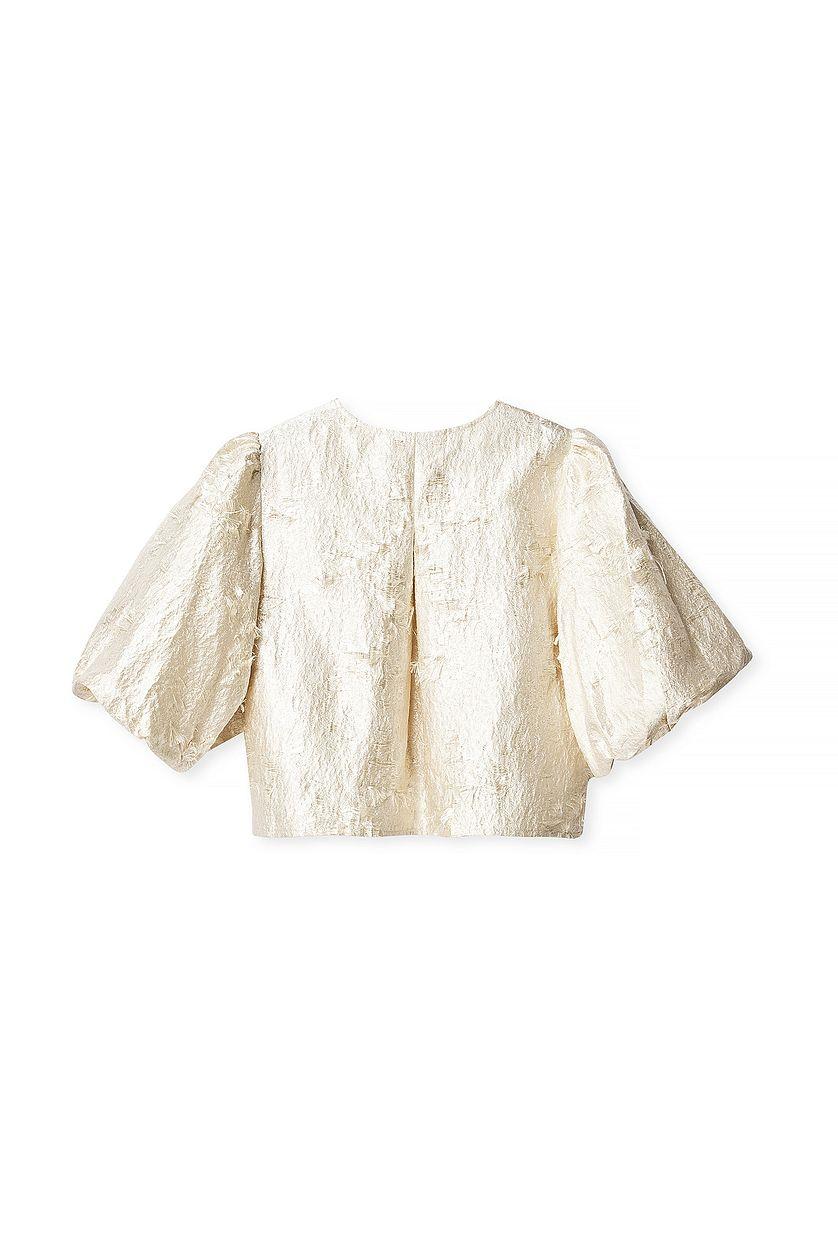 Puff Sleeve Jacquard Blouse Product Image