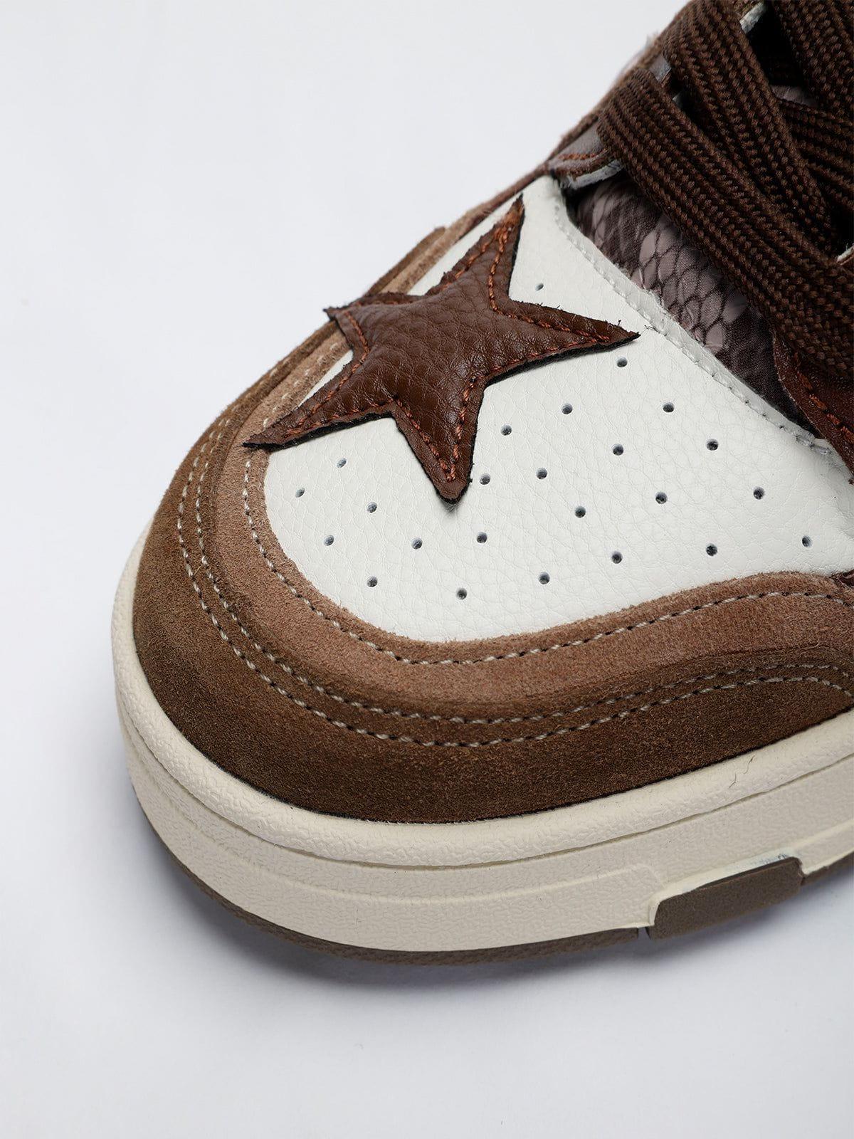 Starry Climb Vintage Star Patchwork Skate Shoes Product Image