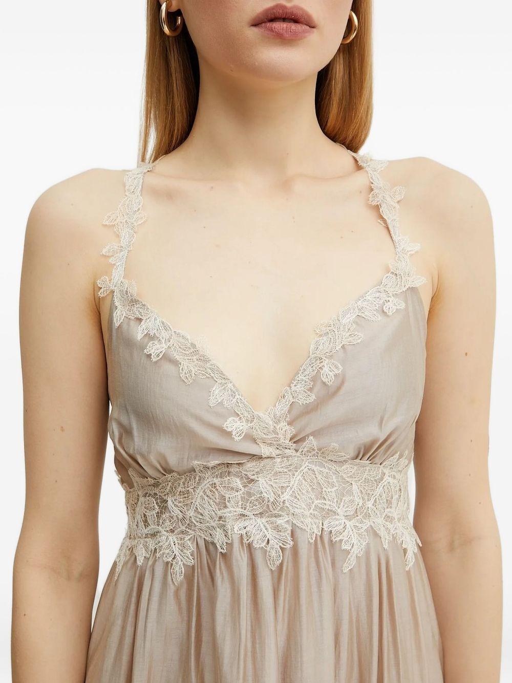 lace-trimmed tiered maxi dress Product Image