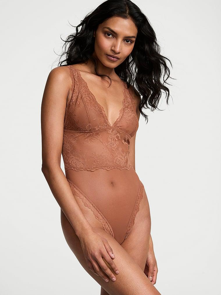 Sheer Rose Plunge Bodysuit Product Image