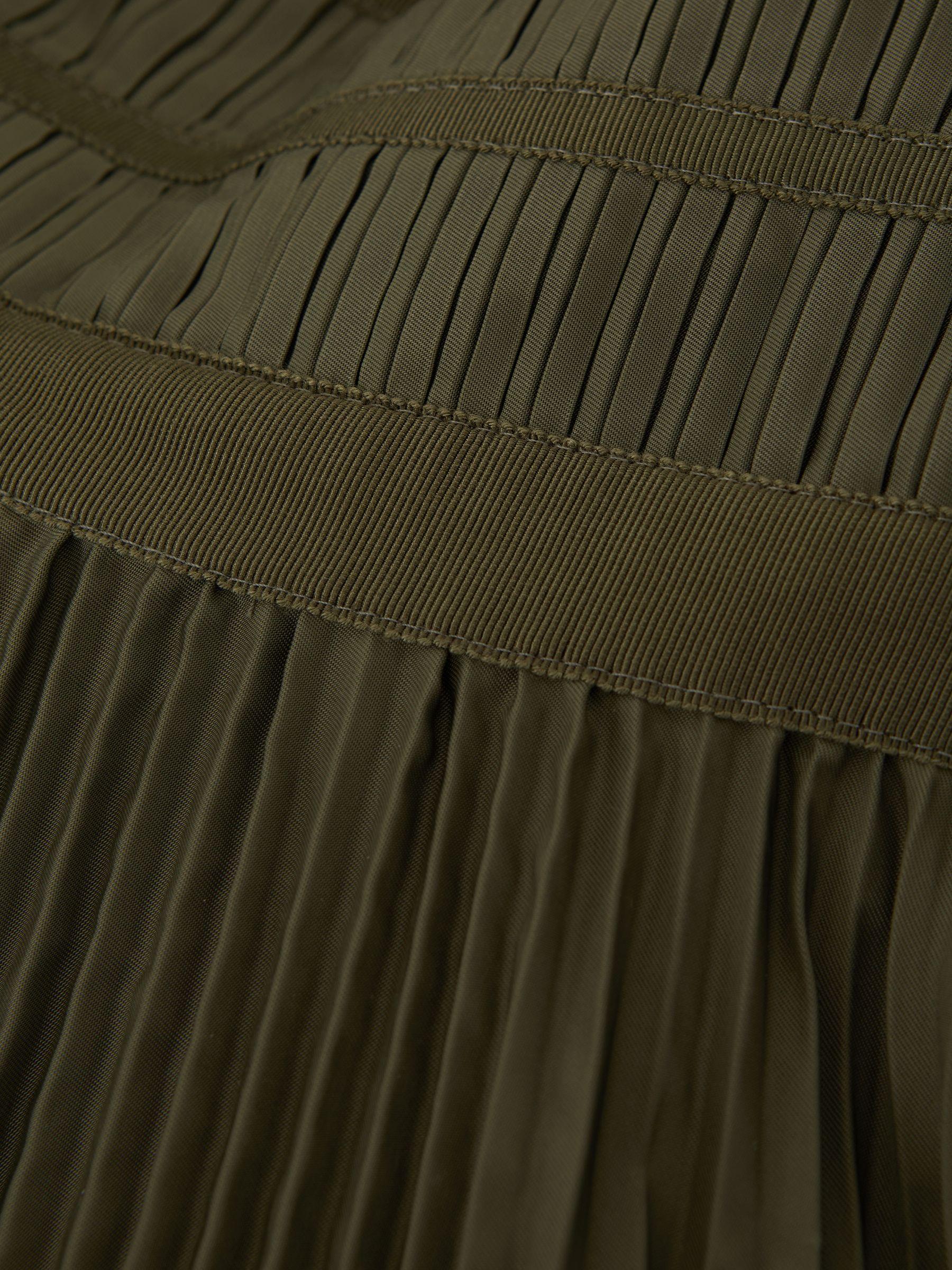 Amur Strapless Pleated Mini Dress in Olive Product Image