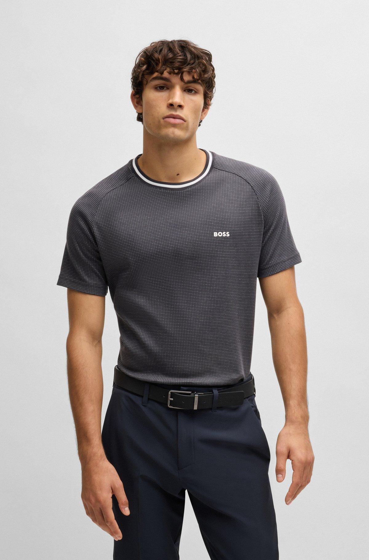 Cotton-jacquard relaxed-fit T-shirt with logo detail Product Image