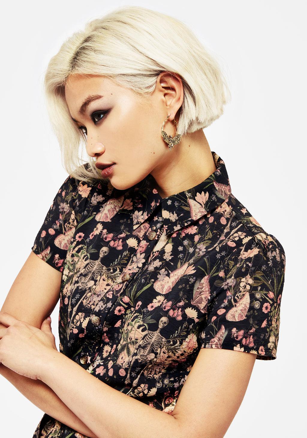 Pixie Floral Print Mini Shirt Dress Product Image