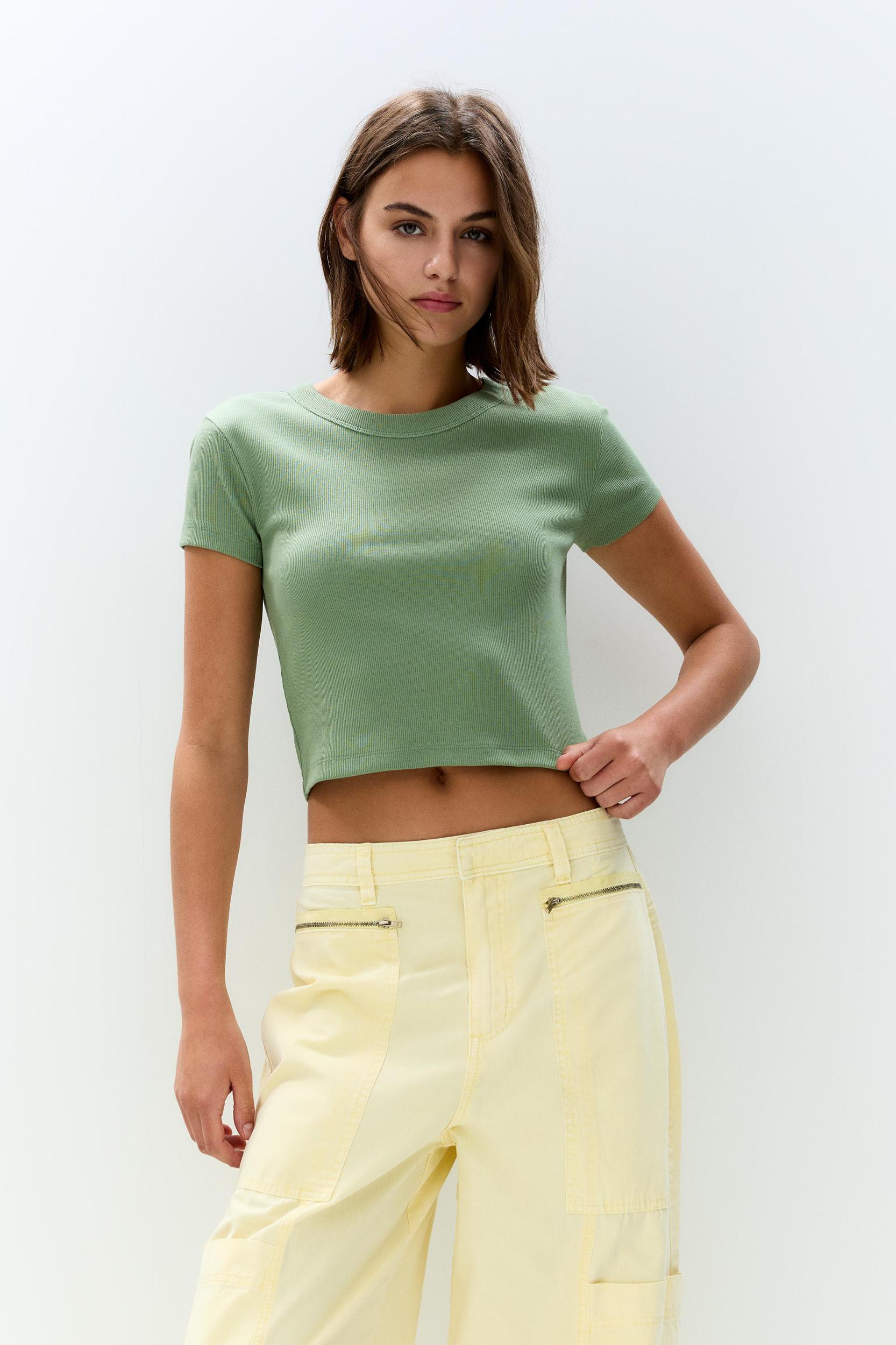 Ribbed cropped T-shirt Product Image