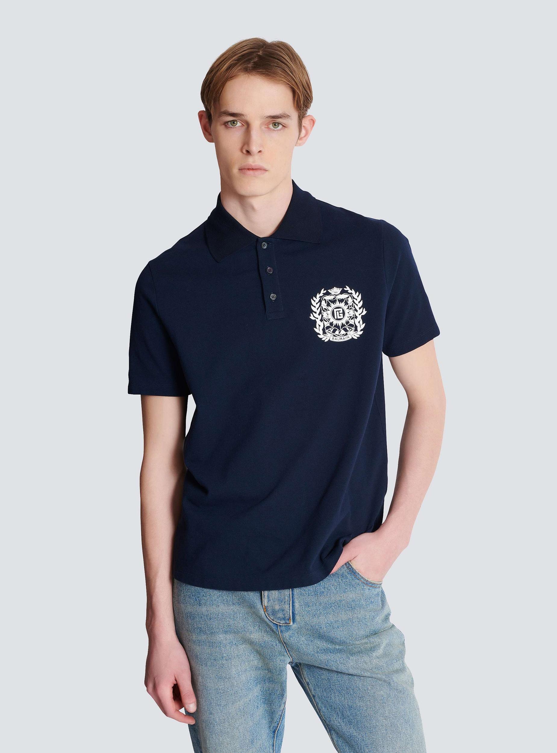 Cotton polo shirt with Écusson print Product Image