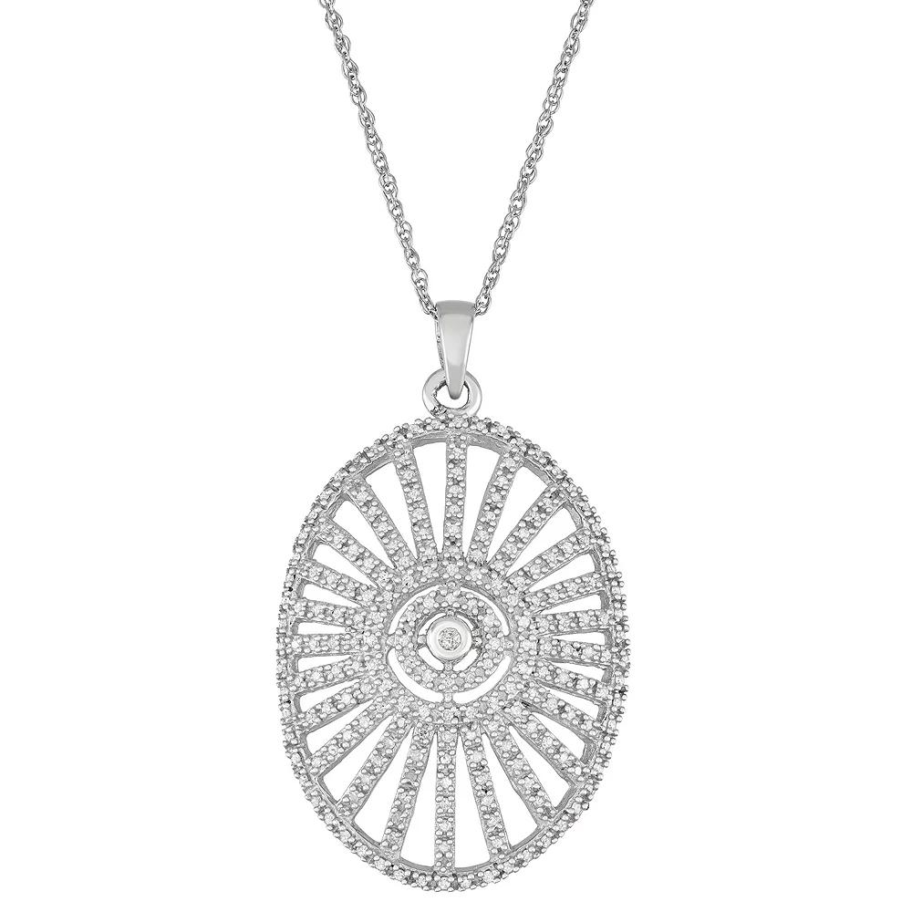 Jewelexcess Sterling Silver 1/2 Carat T.W. Diamond Openwork Pendant Necklace, Women's, Size: 18" Product Image