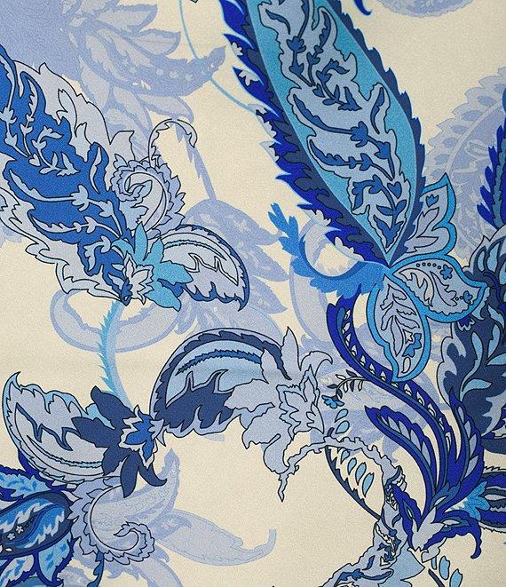 Gianni Bini Harper Satin Printed V-Neck Sleeveless Slip Midi Dress Product Image