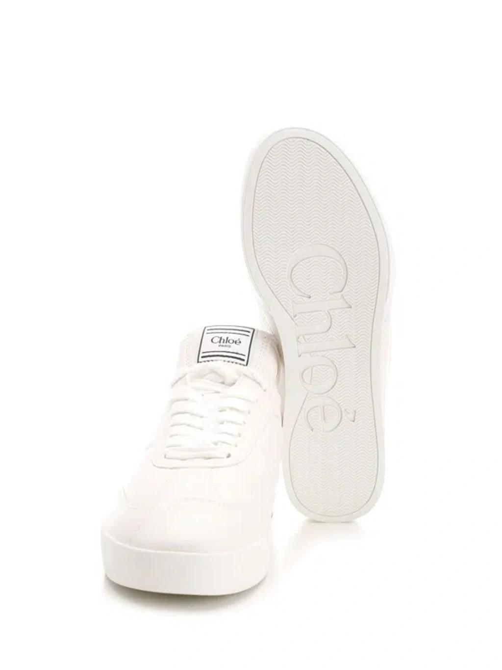 CHLOÉ Womens Chloe Kick Brand-patch Leather Low-top Trainers In White Product Image