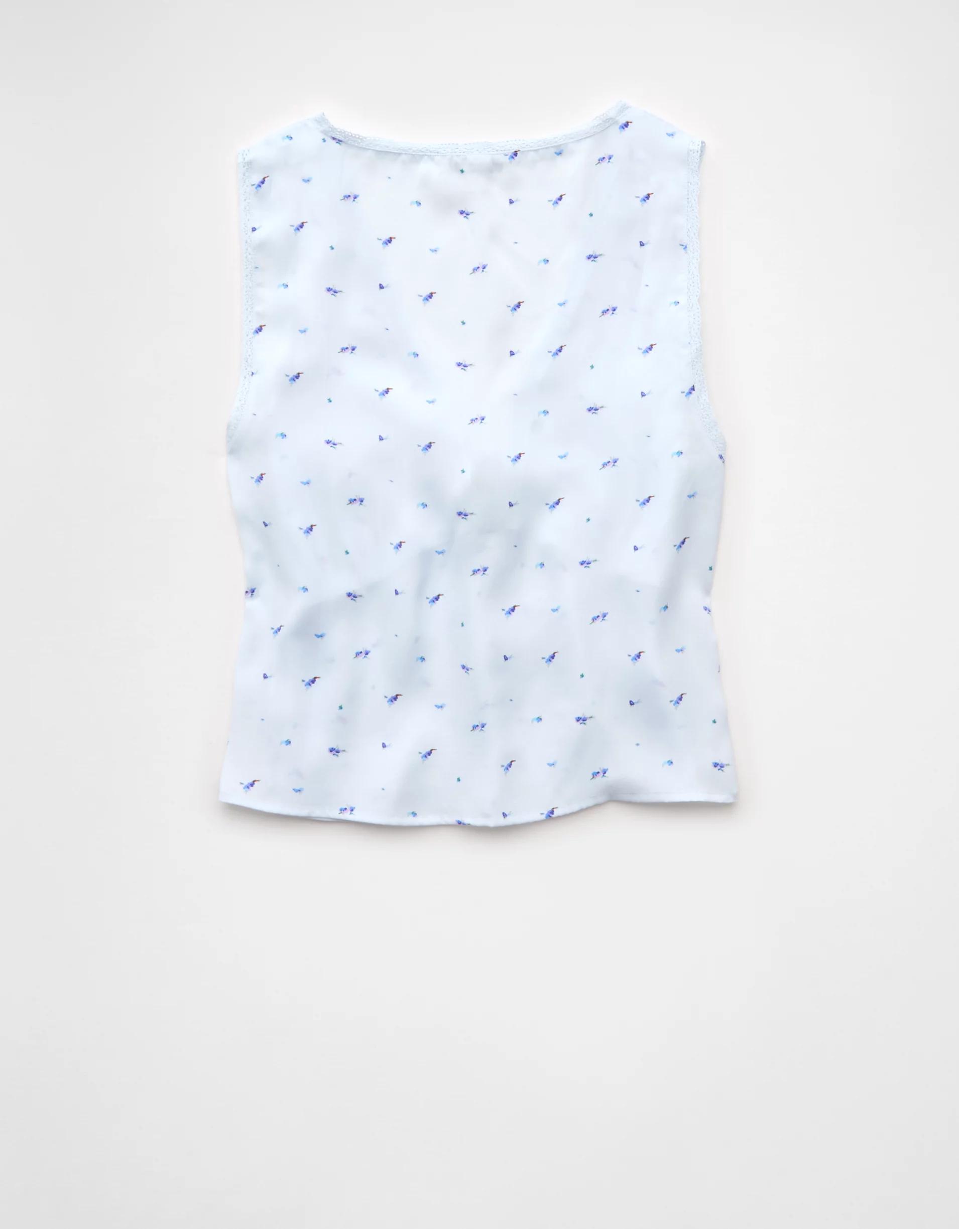 AE V-Neck Satin Slip Tank Top Product Image