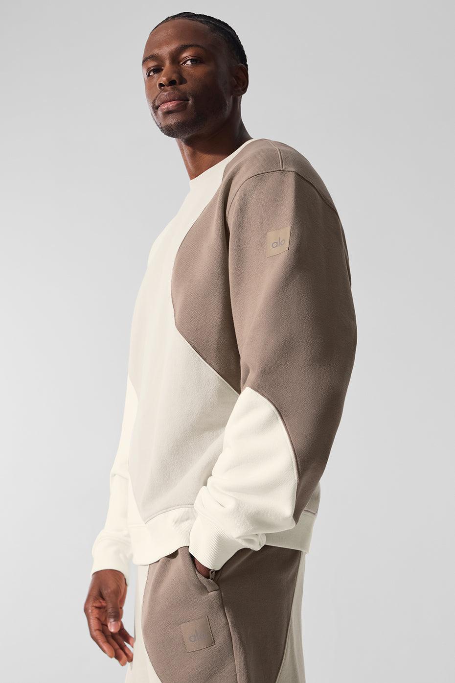 Make Waves Crew Neck Pullover - Ivory/Bone/Gravel Product Image