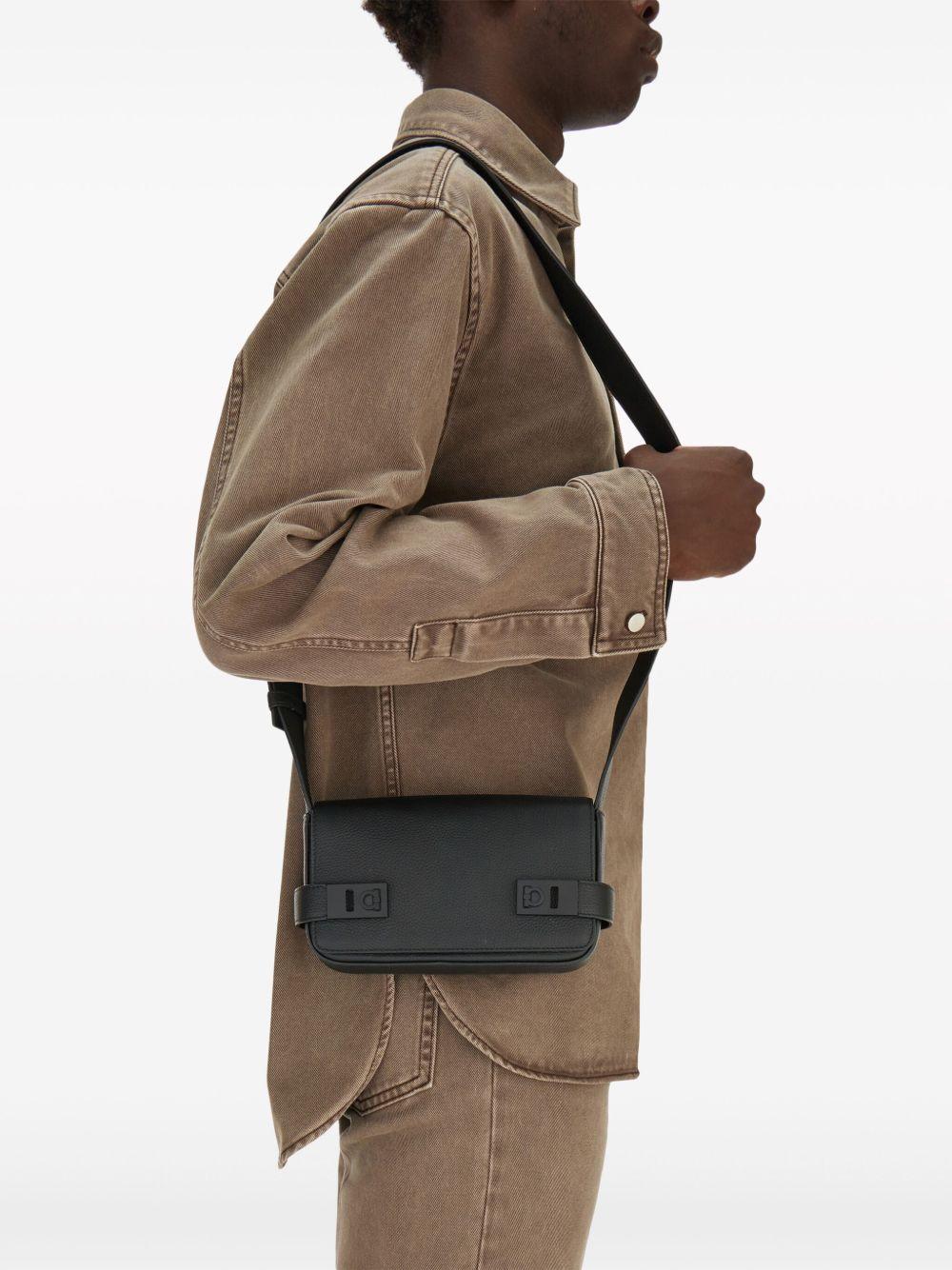 Gancini-buckle leaher messenger bag Product Image