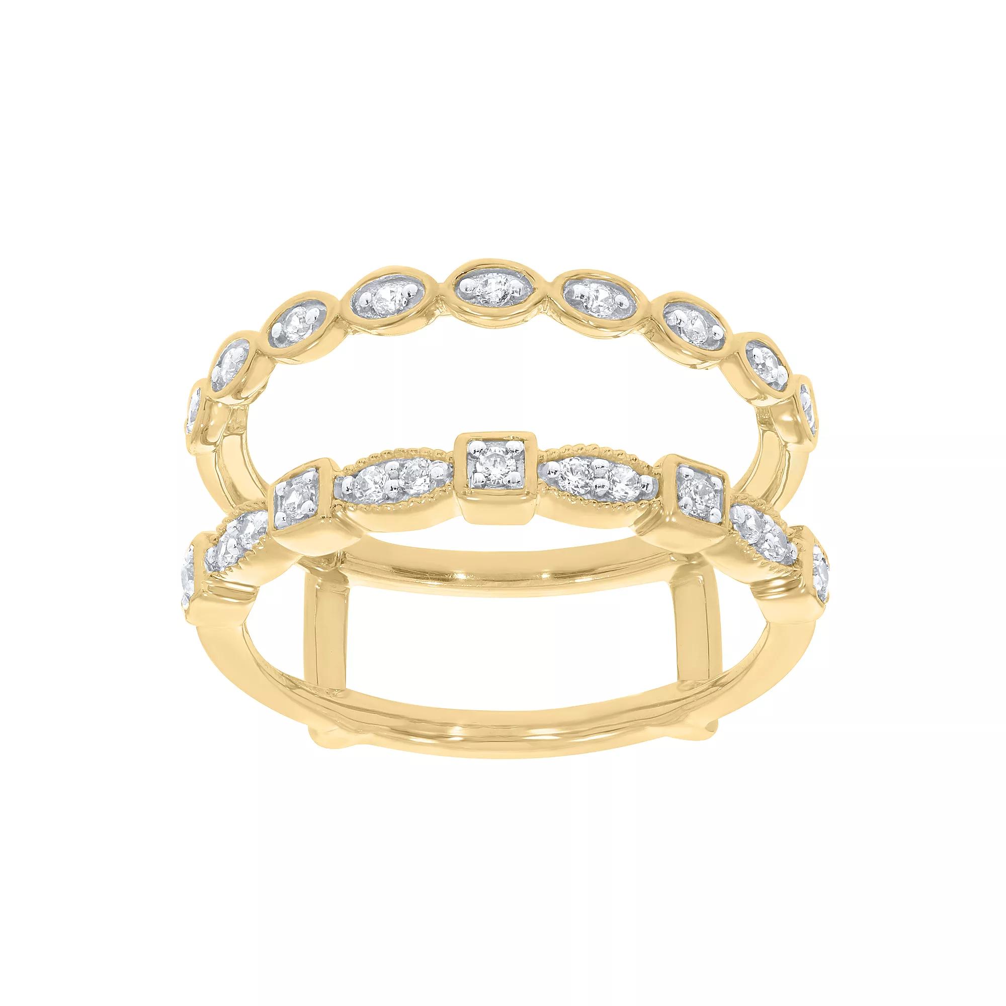 Sterling Silver 1/5 Carat T.W. Diamond Enhancer Ring, Women's, Size: 7, Gold Tone Product Image