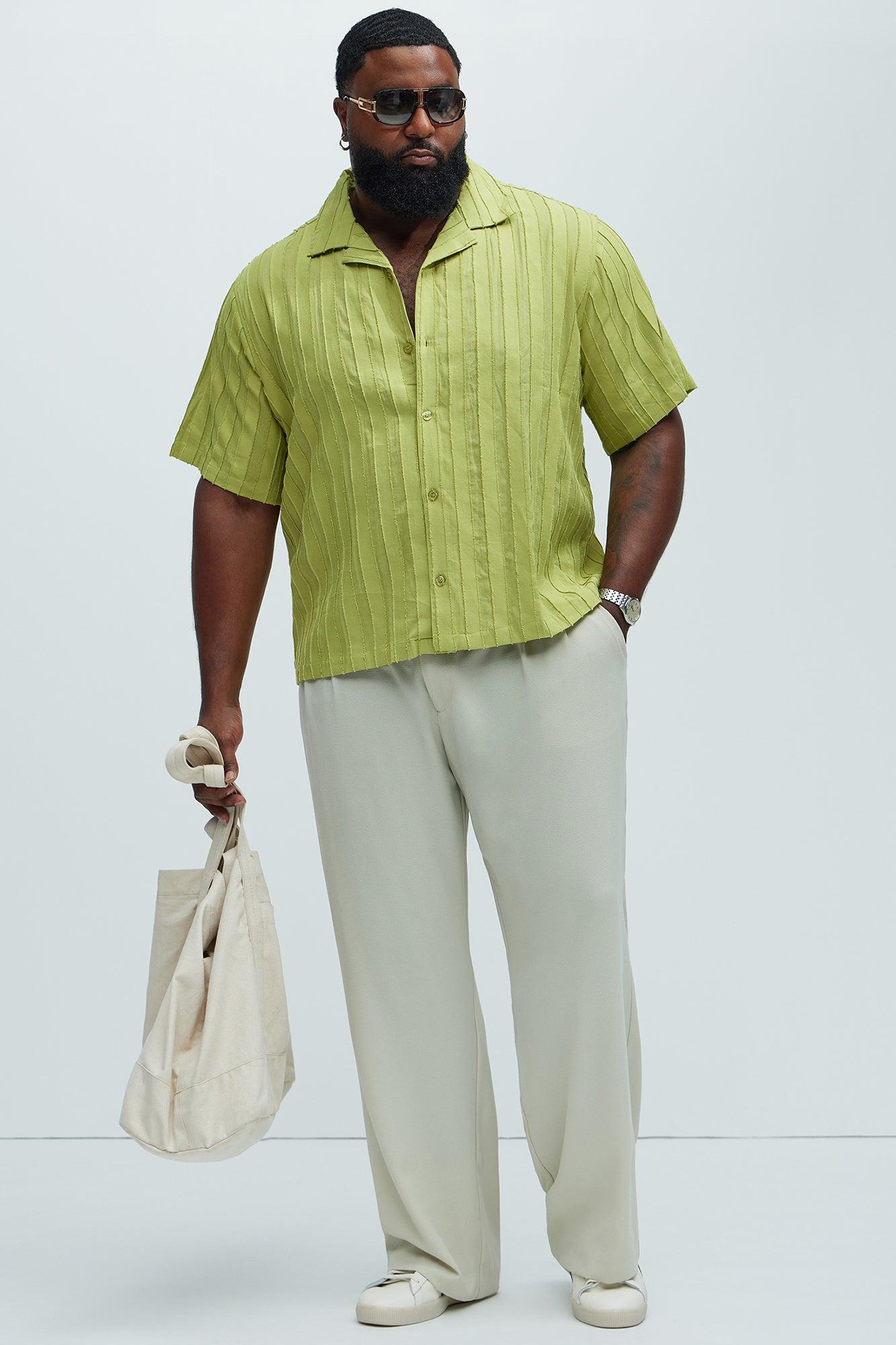 Charles Striped Shirt - Lime Product Image