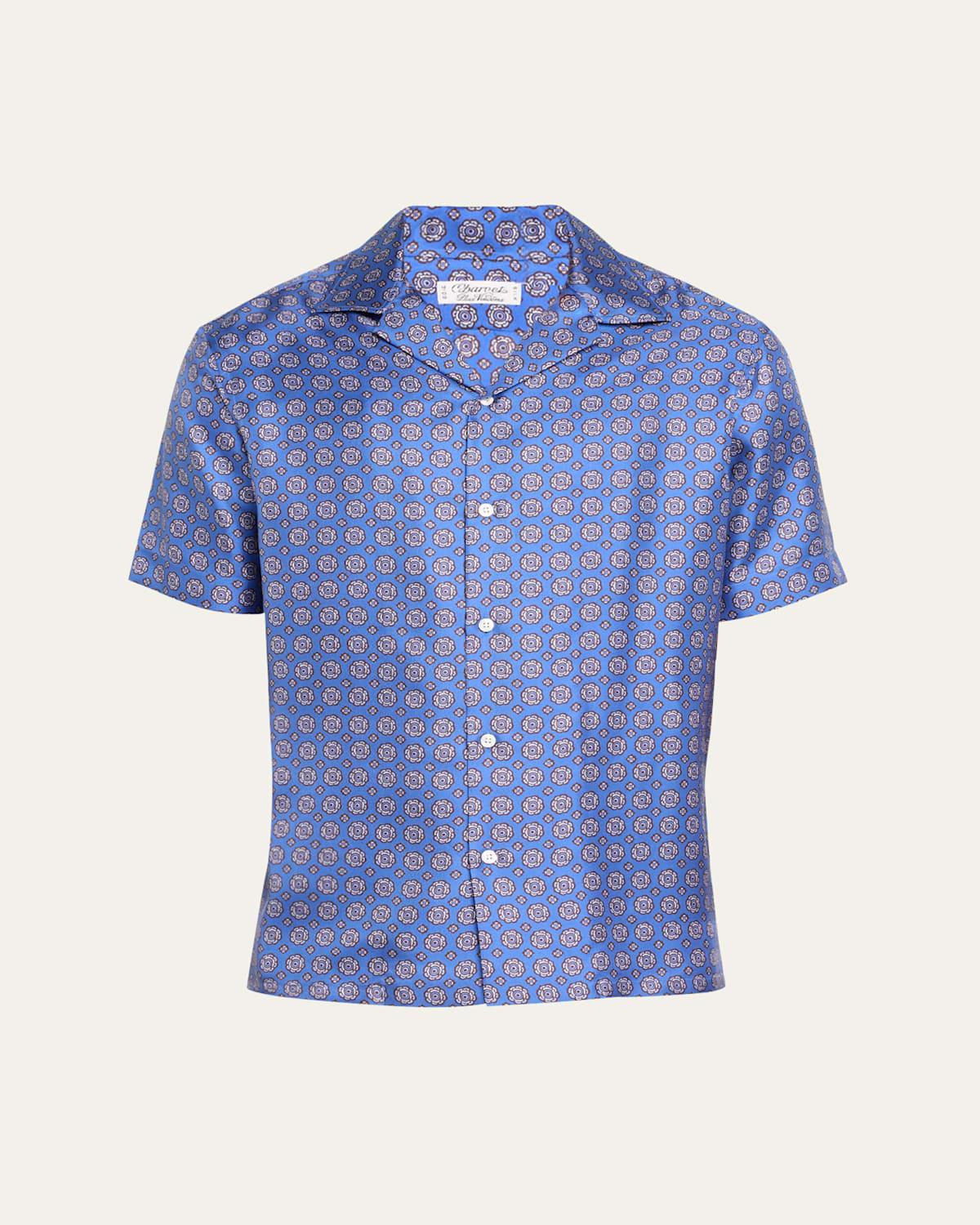 Mens Silk Medallion Camp Shirt Product Image