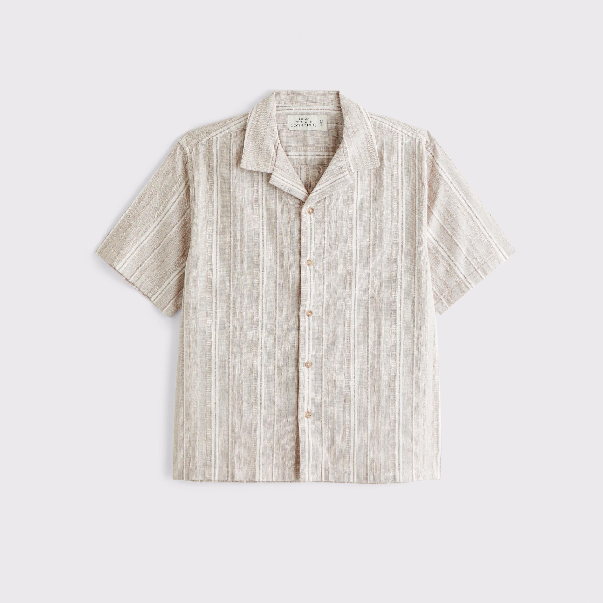Camp Collar Summer Linen-Blend Shirt Product Image