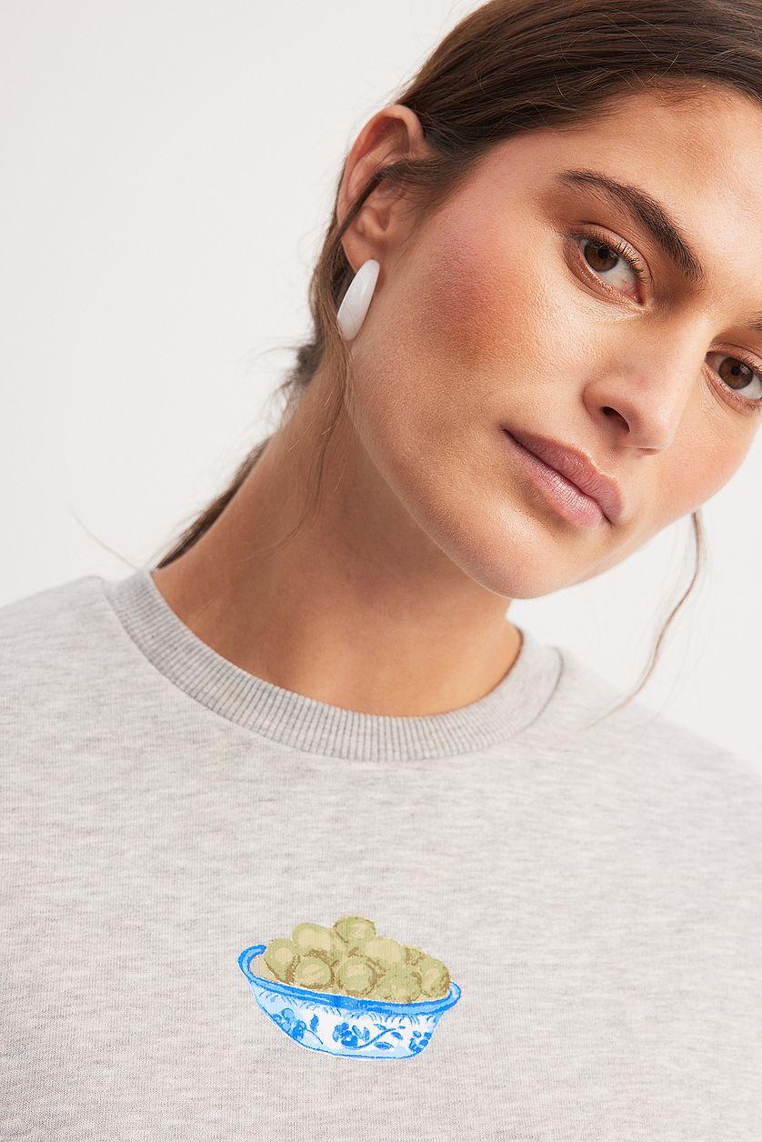 Oversized Print Detail Sweater Product Image