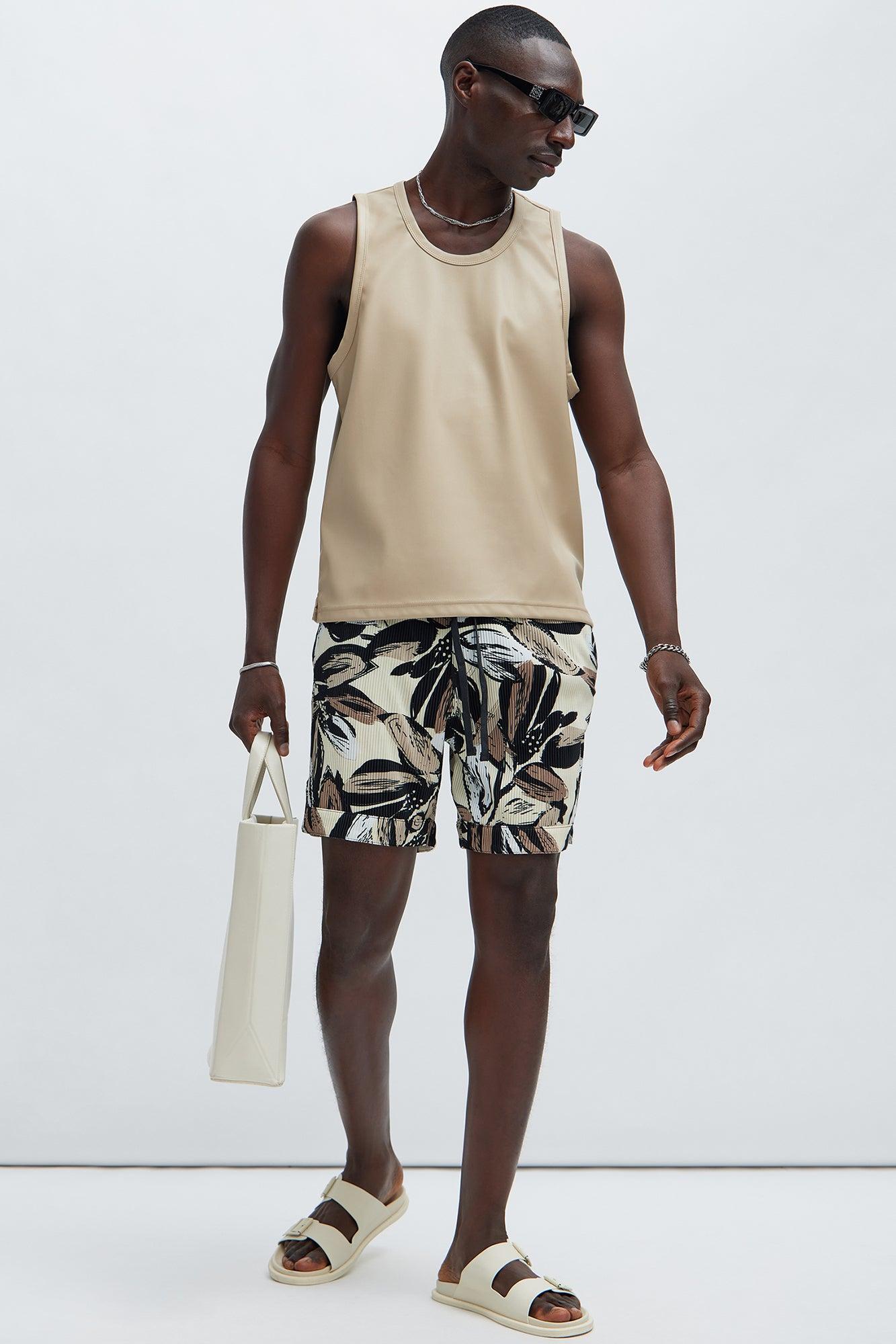 Erickson Faux Leather Tank - Tan Product Image