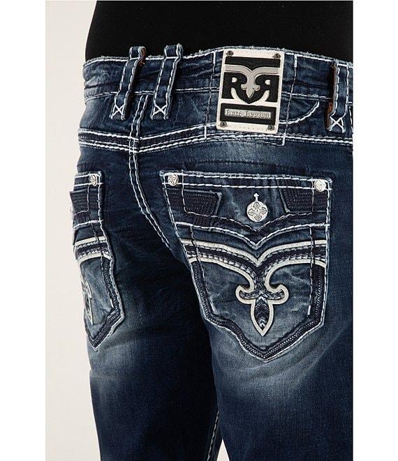 Rock Revival Pristine Fleur-De-Lis-Pocket Straight Leg Jeans Product Image
