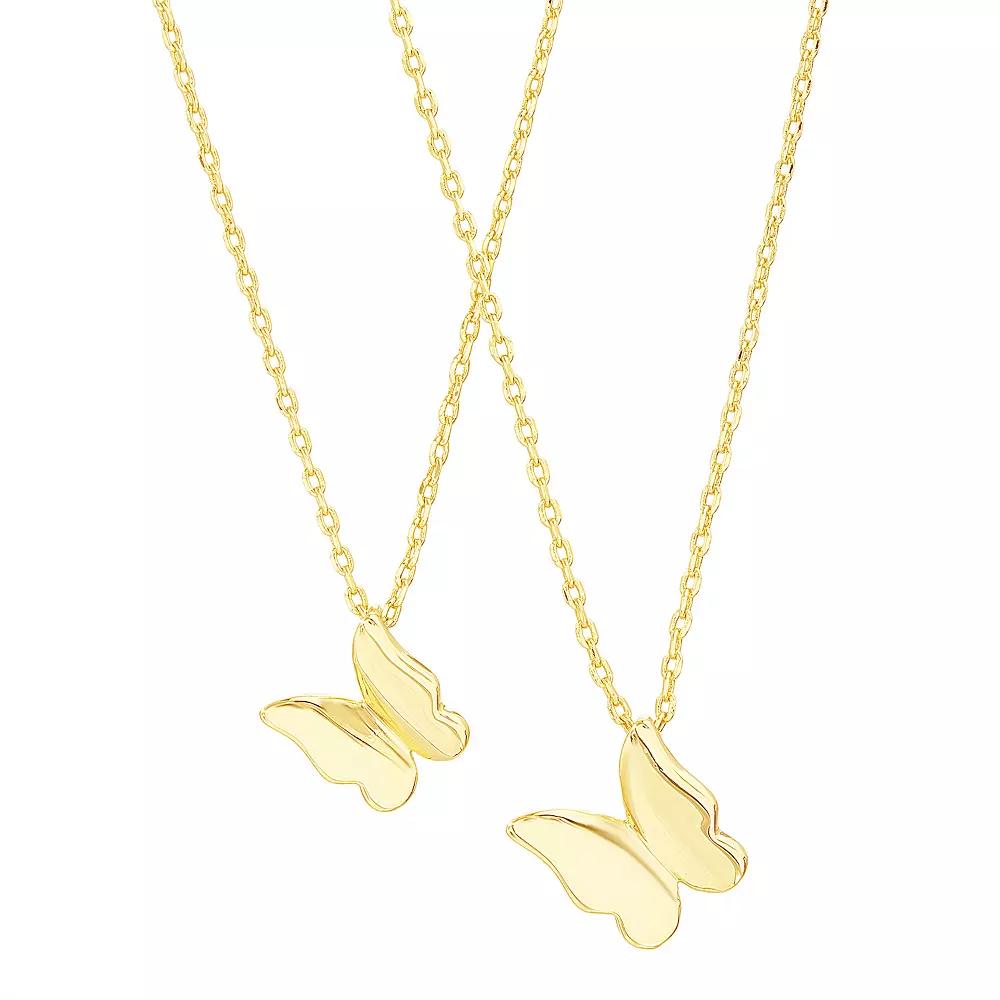 Paige Harper Gold Plated Mommy & Me 2-Piece Butterfly Necklace Set, Women's, Size: 15/18+2", Gold Tone Product Image