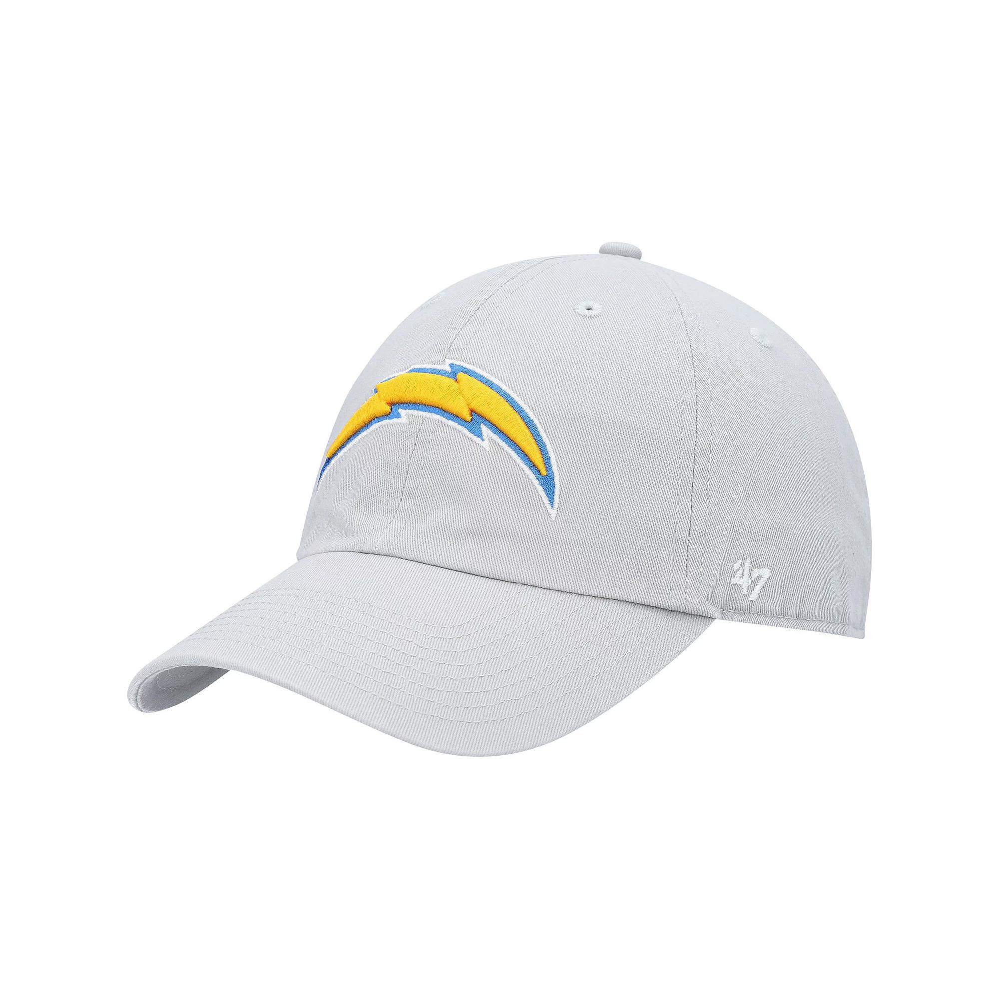 Mens 47 Gray Los Angeles Chargers Clean Up Adjustable Hat Product Image