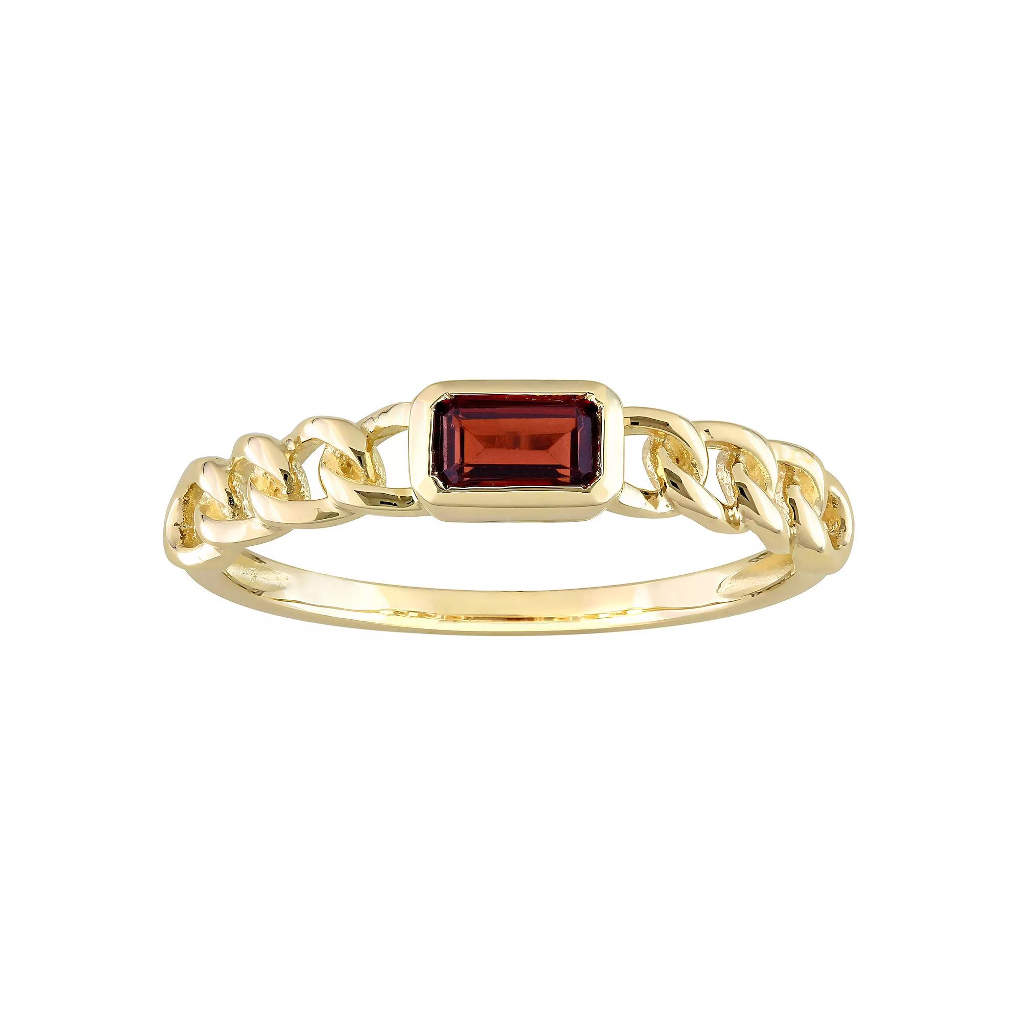Stella Grace 10k Gold Garnet Link Ring, Women's, Size: 9 Product Image