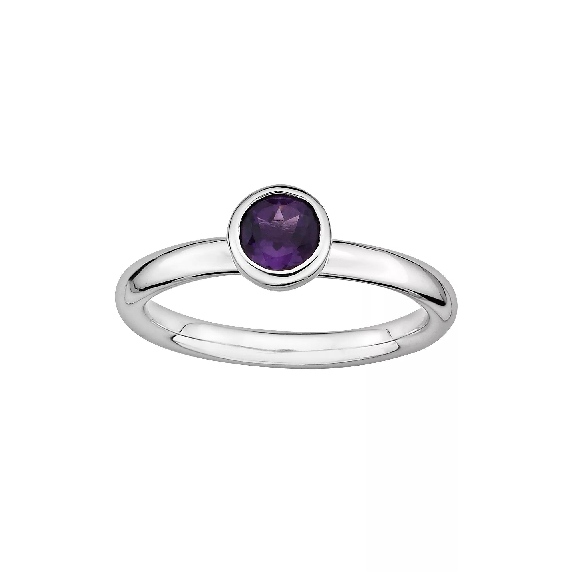 Stacks & Stones Sterling Sterling Silver Garnet Stack Ring, Women's, Size: 5, Red Product Image