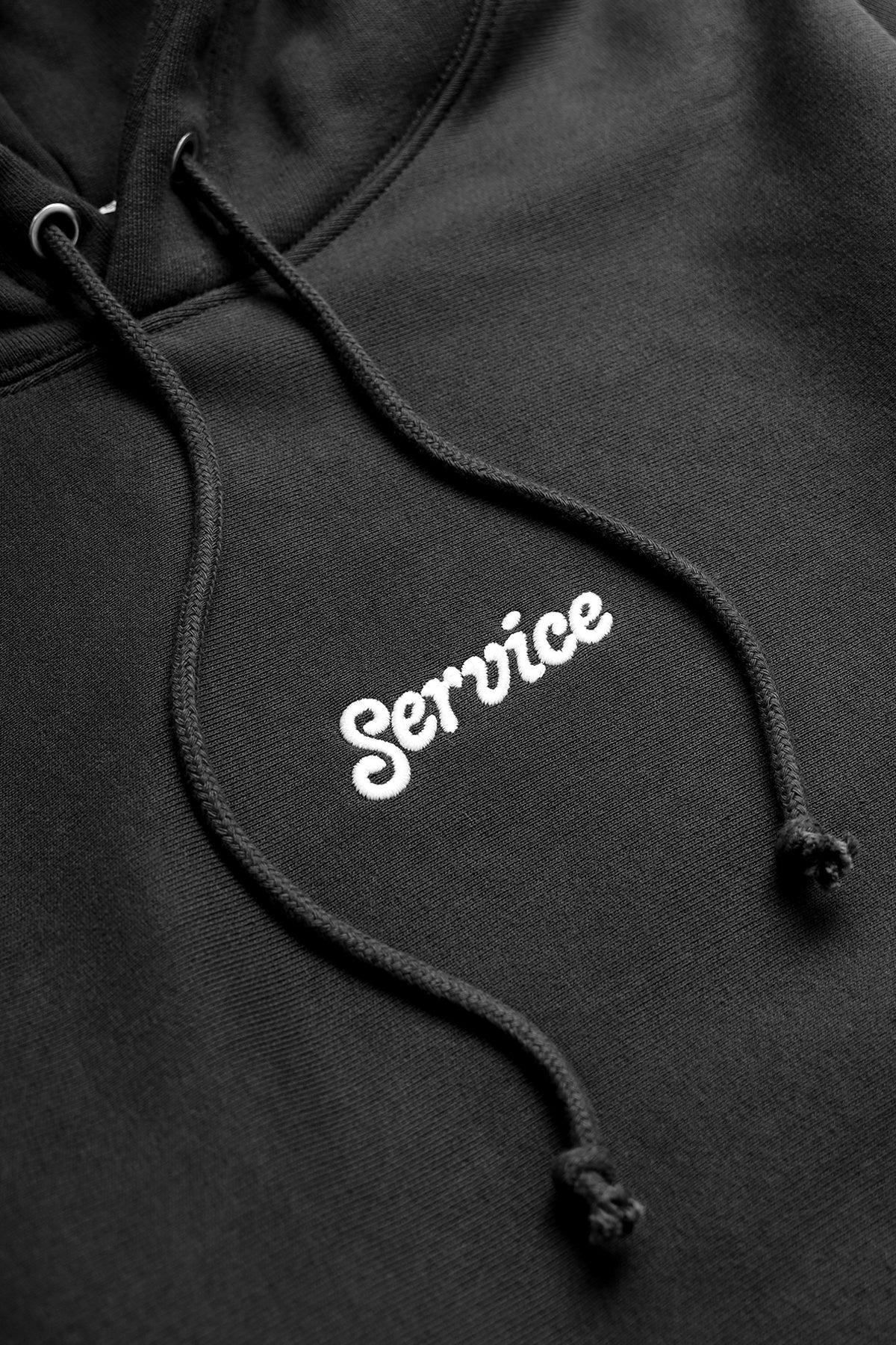 12oz Service Embroidered Hoodie - Black Product Image