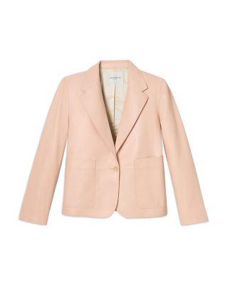 Leather Cropped Boyfriend Blazer Product Image