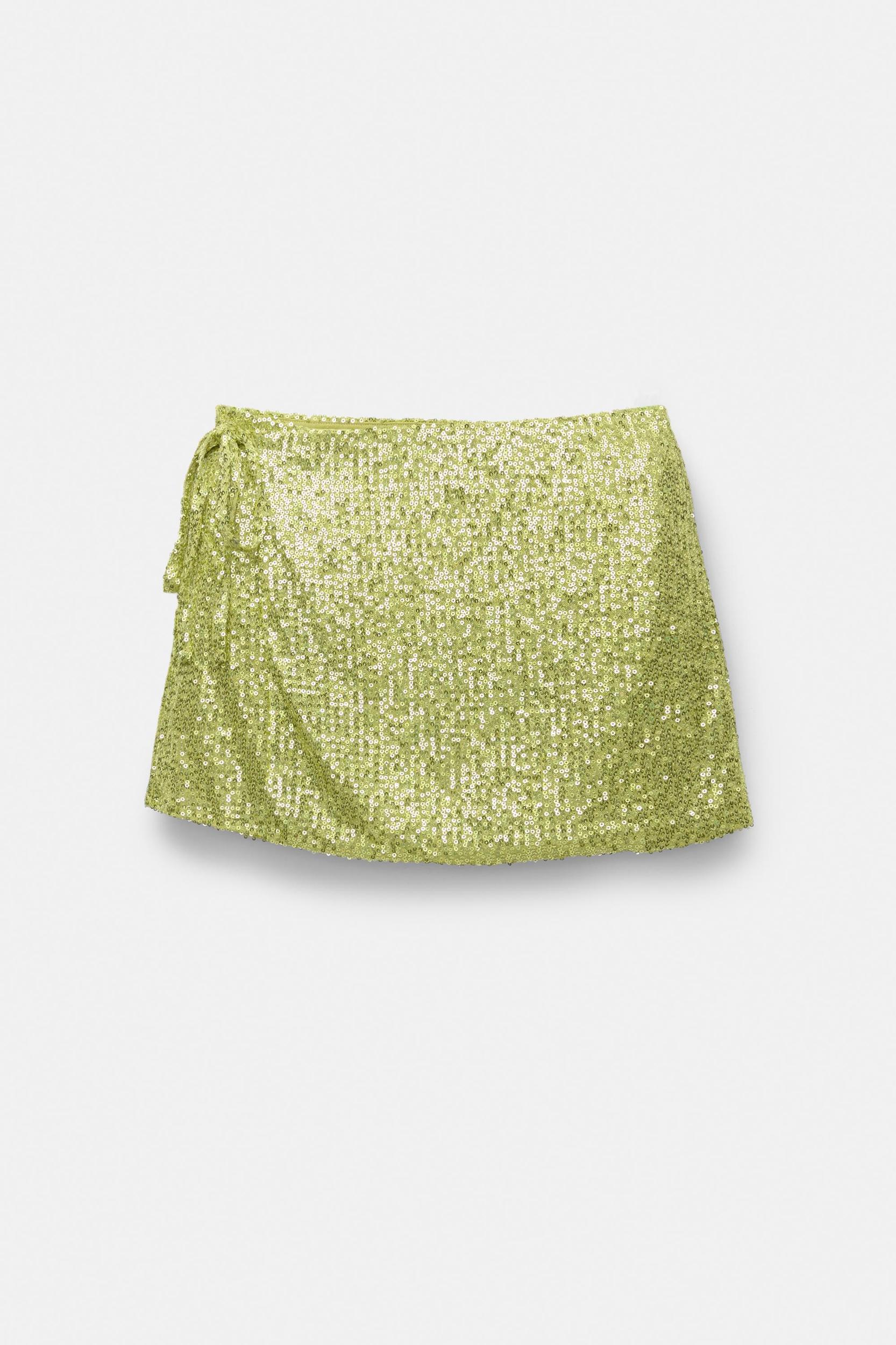 Sequined sarong mini skirt Product Image