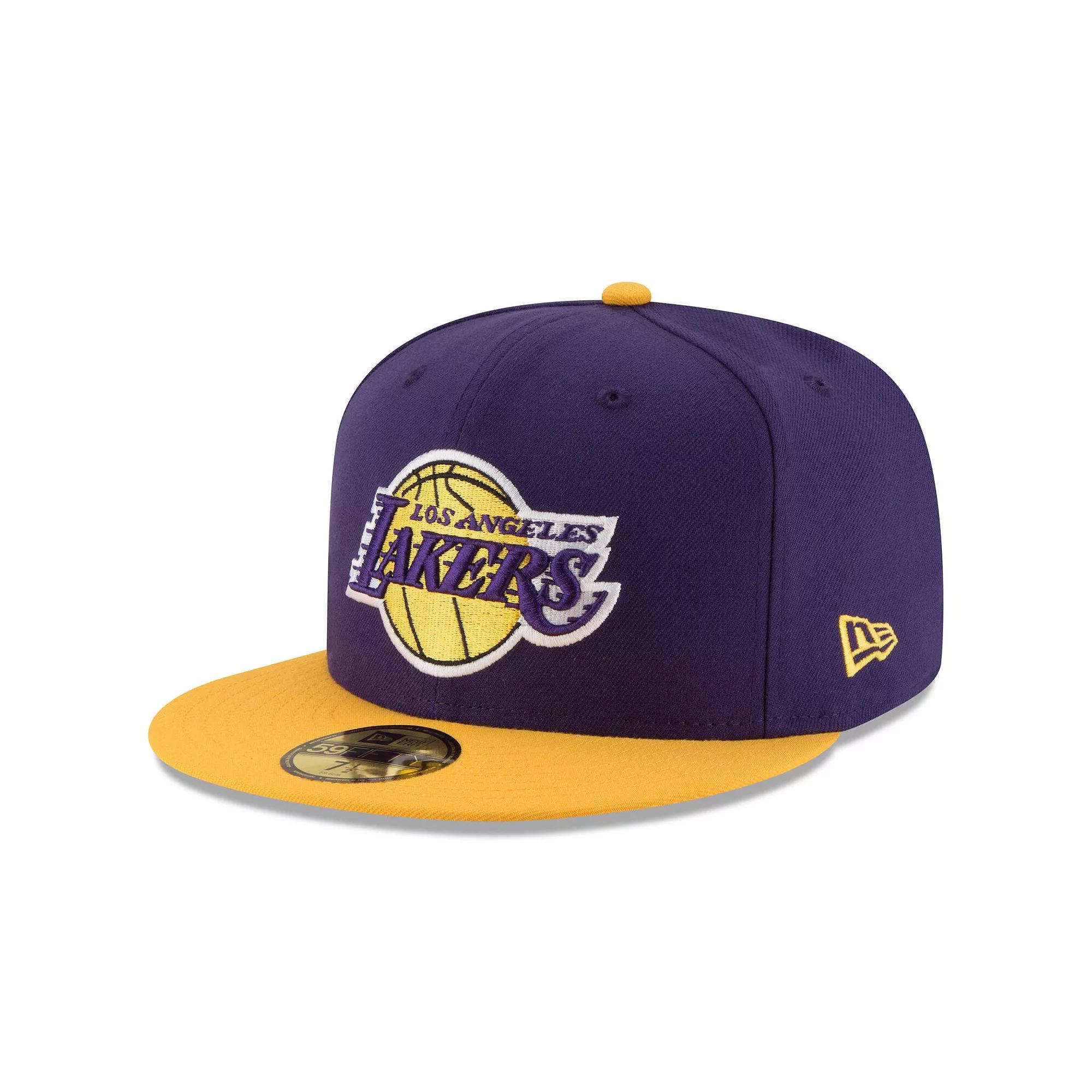 Men's New Era Purple/Gold Los Angeles Lakers Official Team Color 2Tone 59FIFTY Fitted Hat,  Product Image
