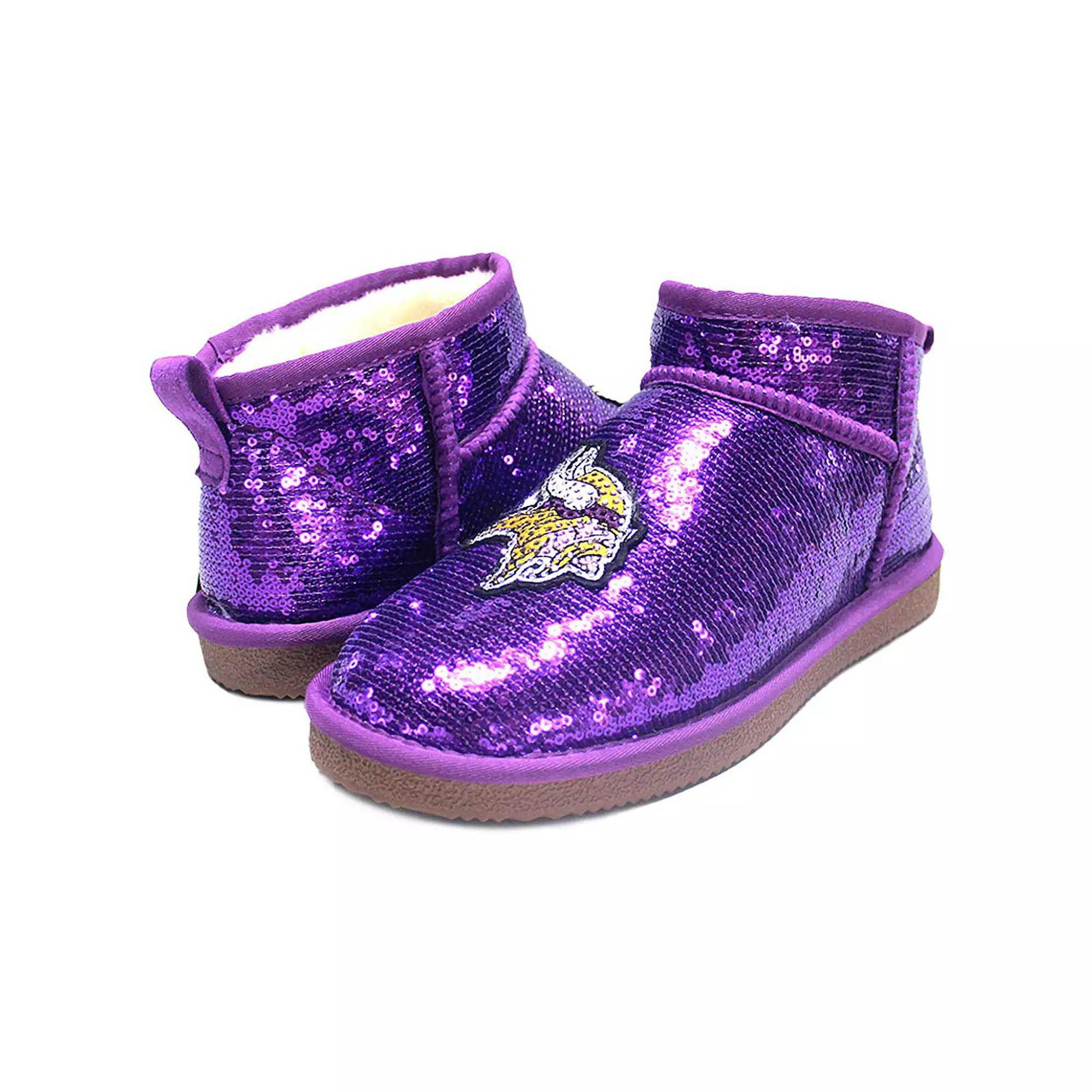 Womens Cuce Minnesota Vikings Sequin Ankle Boots Product Image