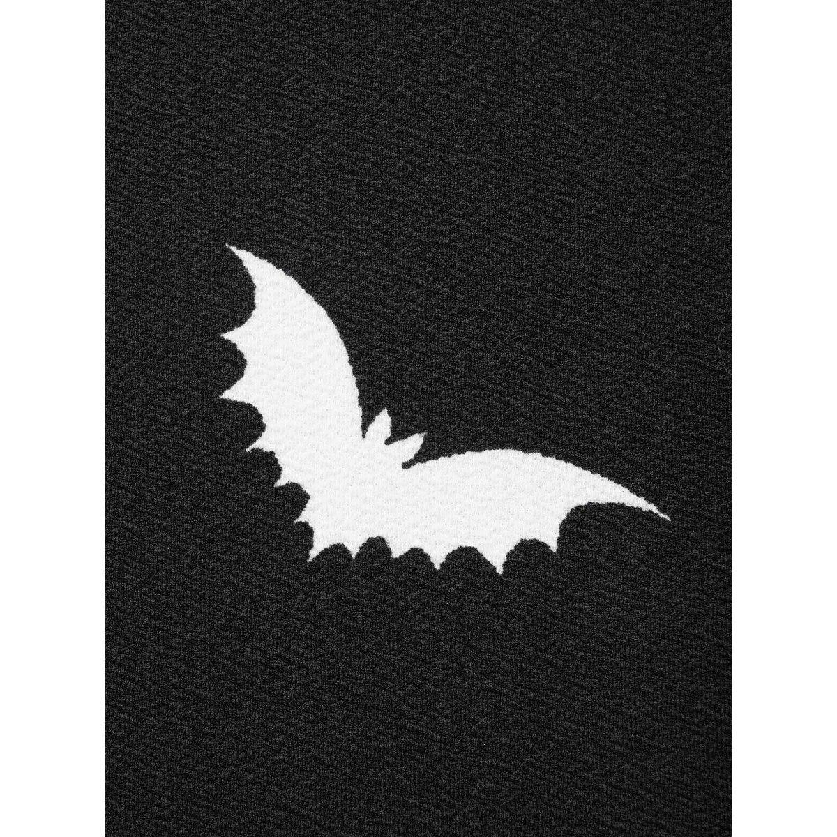 Plus Size Bat Print V-Neck Sweatshirt Women Black Casual Patchwork Loose V-neck Everyday Sweatshirts BloomChic 22-24/3X Product Image