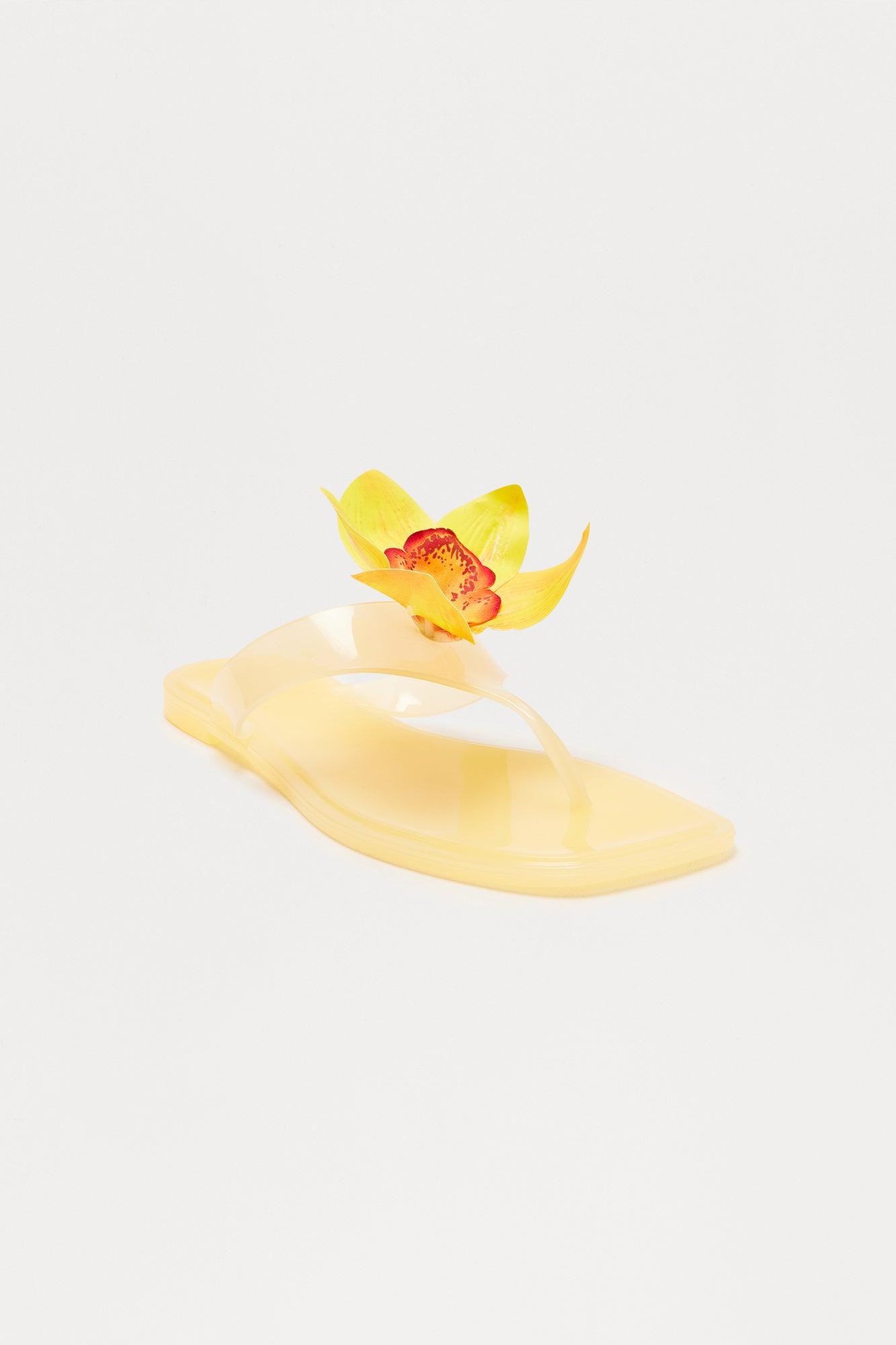 Koa Flower Sandals - Yellow Product Image