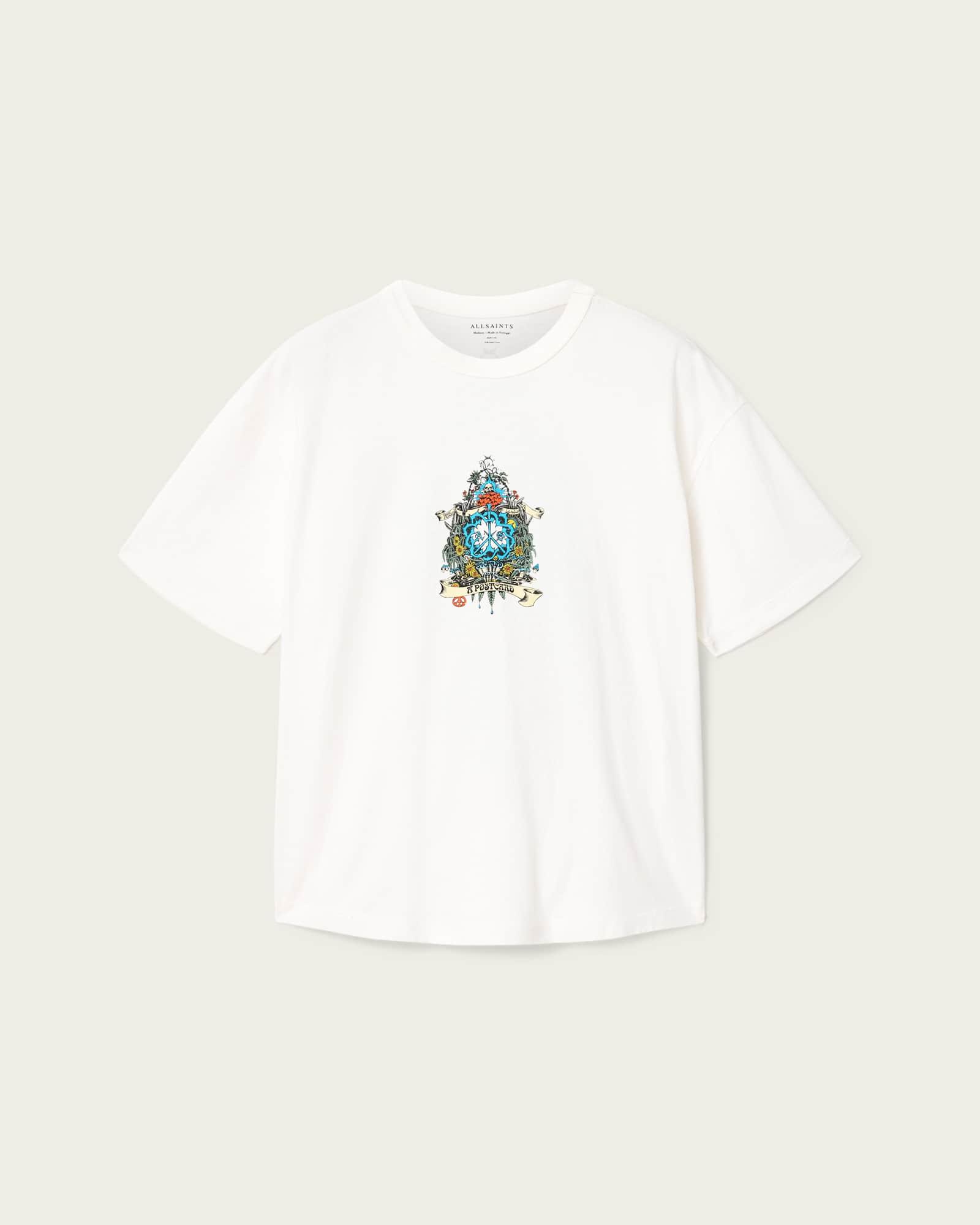Saviour Boxy Fit Short Sleeve T-Shirt Chalk White | ALLSAINTS US Product Image