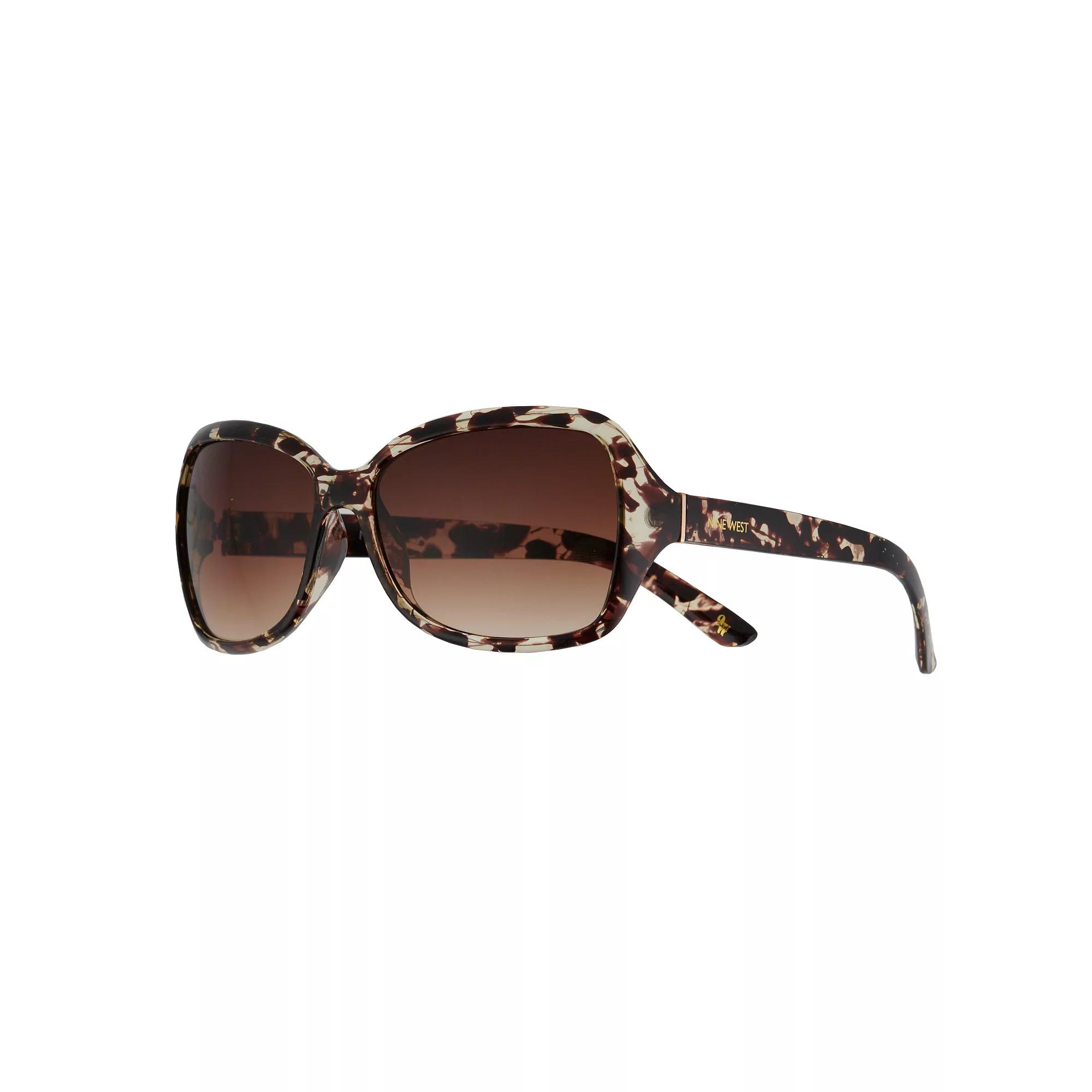 Women's Nine West 61mm Large Plastic Square Sunglasses, Brown Product Image