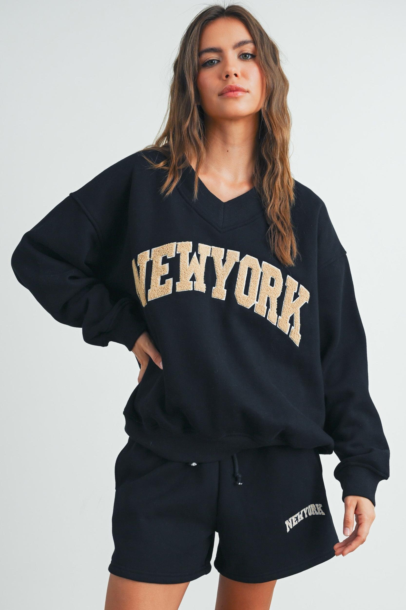 New York V Neck Sweatshirt Product Image
