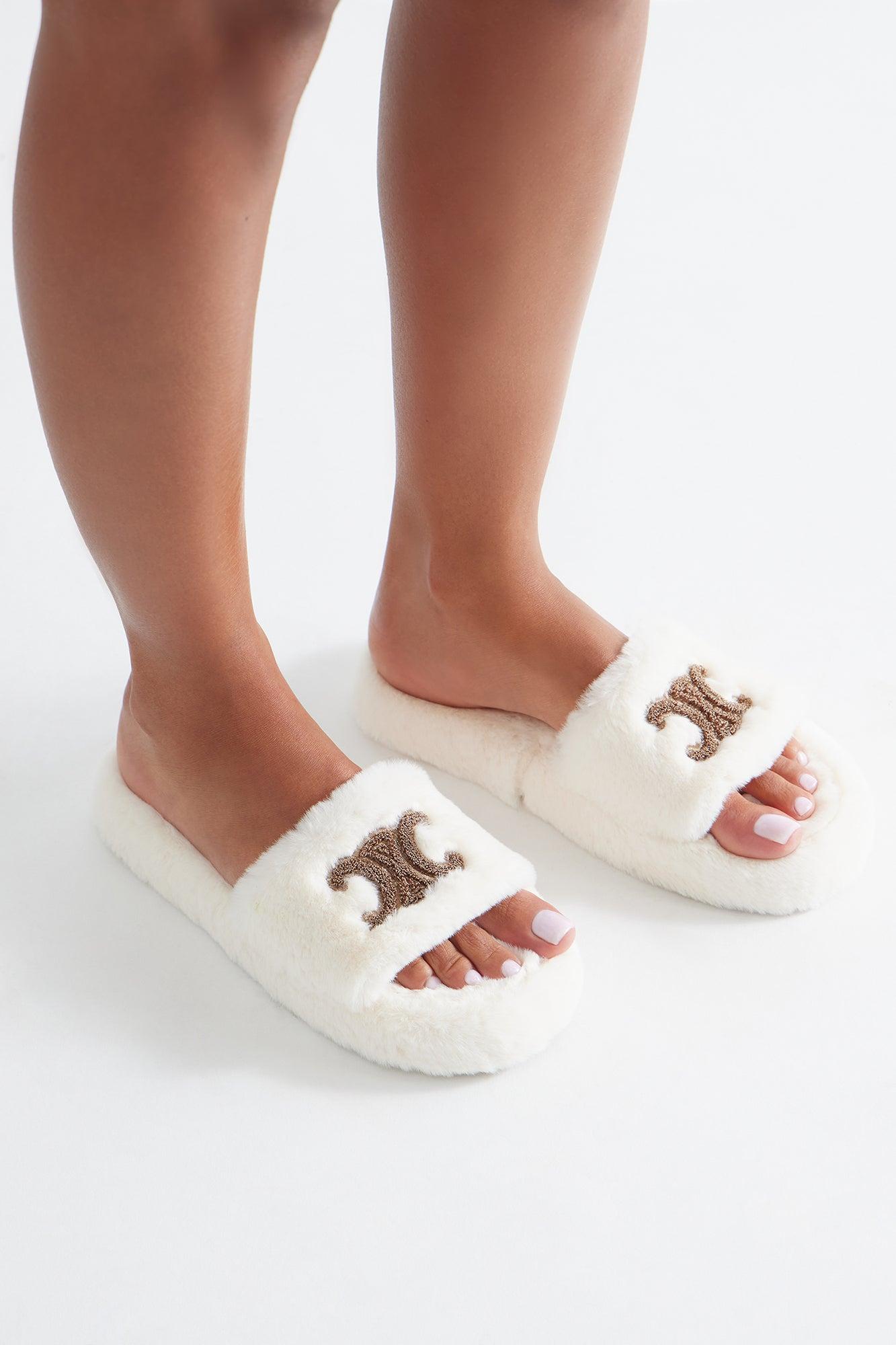 Winda Faux Fur Slippers - Tan Female Product Image