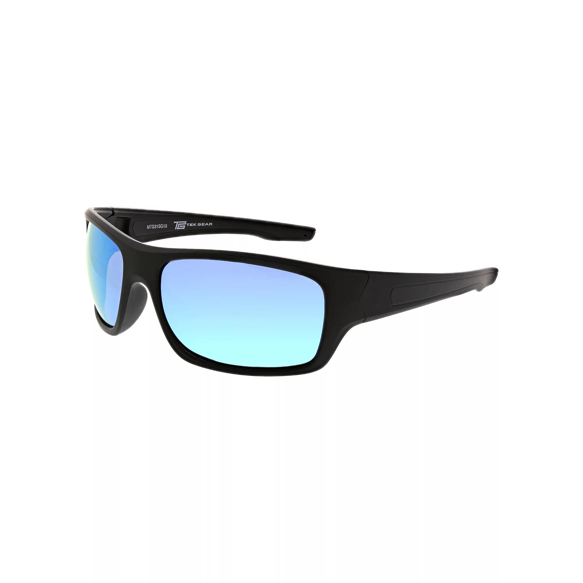 Men's Tek Gear® 64mm Wrap Sport Polarized Sunglasses, Black Product Image