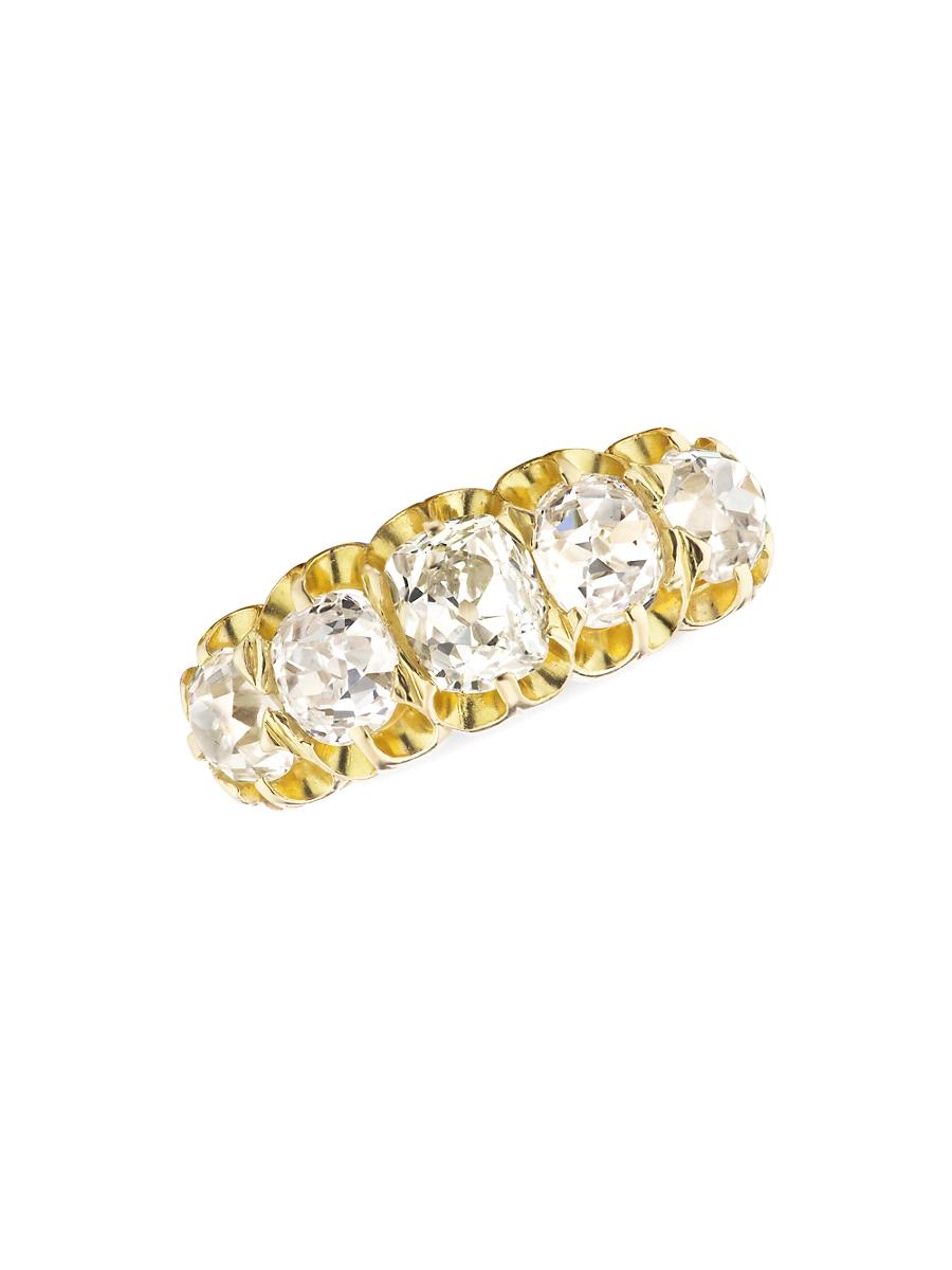 Womens 18K Yellow Gold & Vintage Diamond Ring Product Image