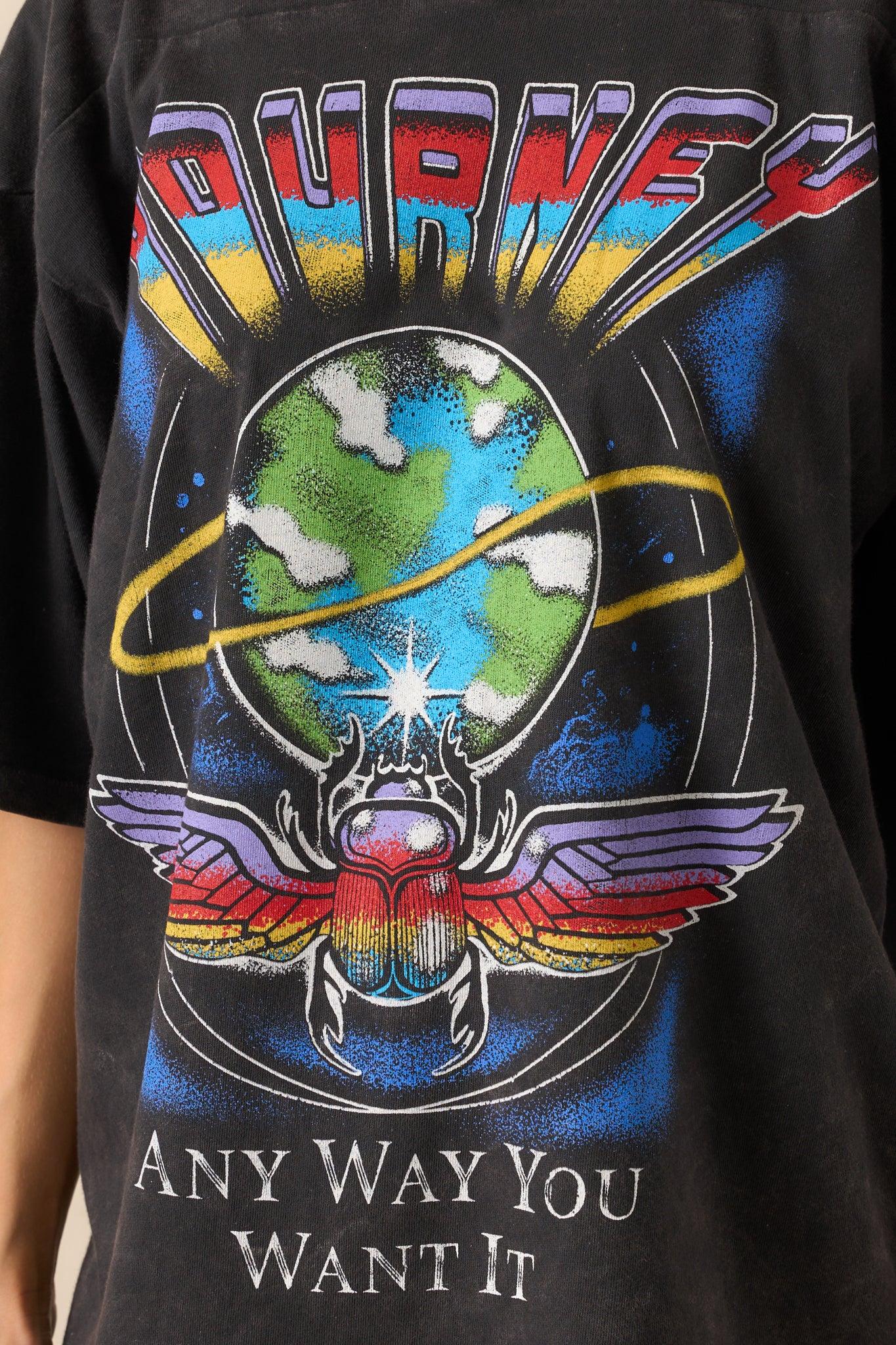 Journey Any Way You Want It Black Cotton Oversized Jersey Tee Product Image