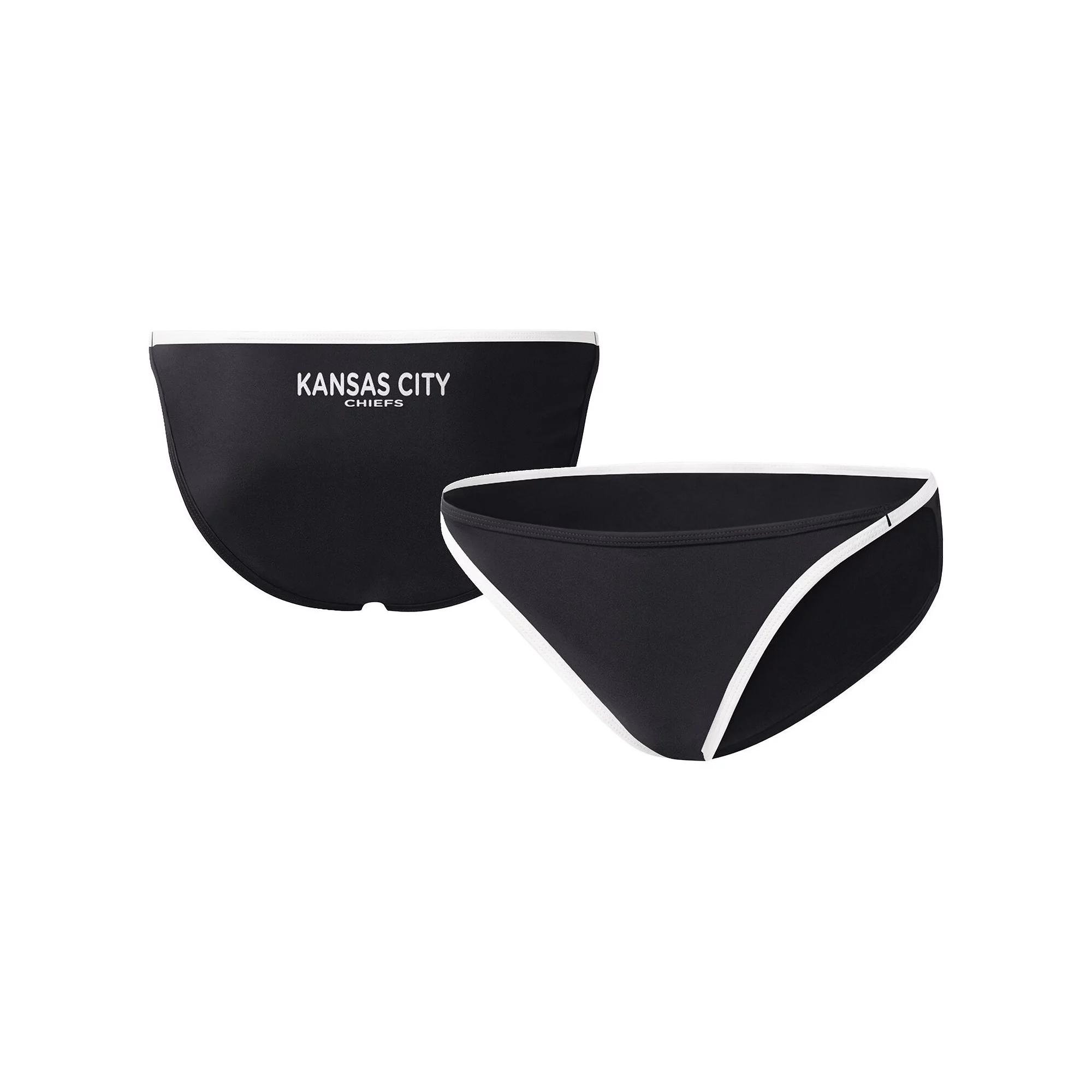 Women's G-III 4Her by Carl Banks Black Kansas City Chiefs Play Action Bikini Bottom,  Product Image