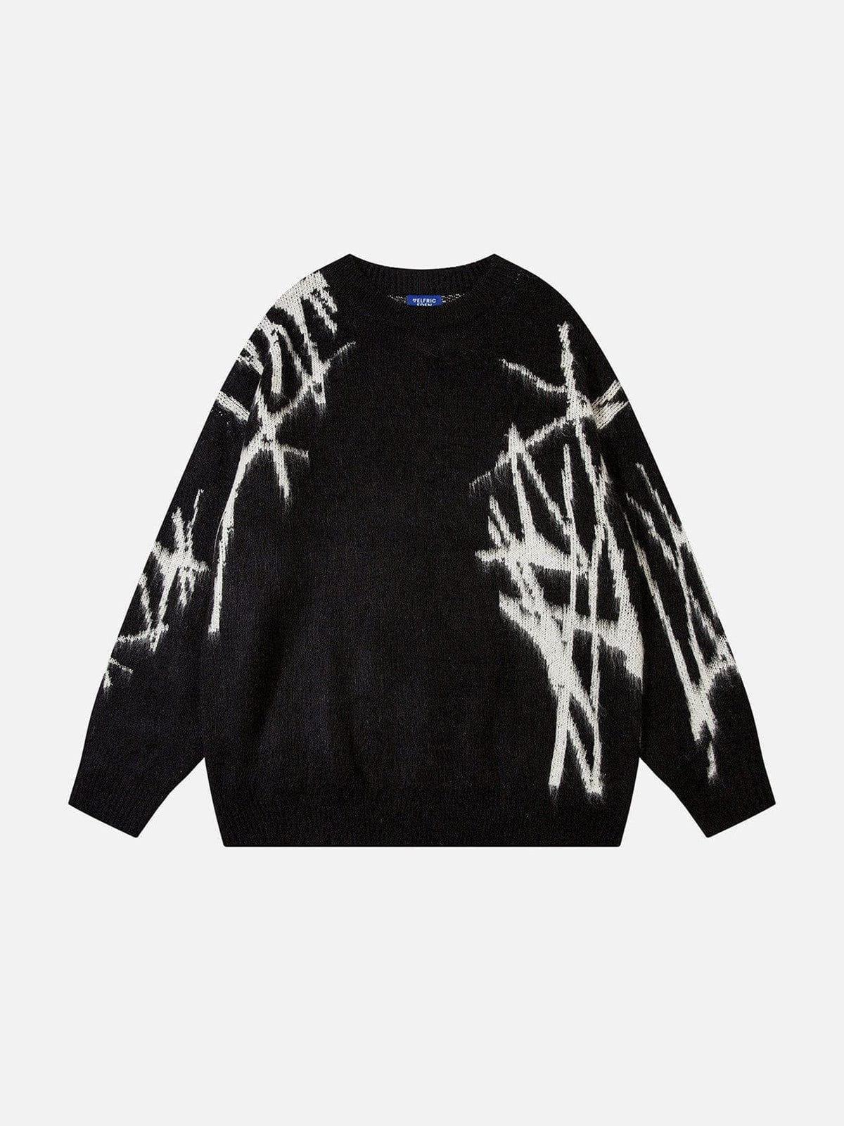 Aelfric Eden Irregular Graffiti Graphic Sweater Product Image