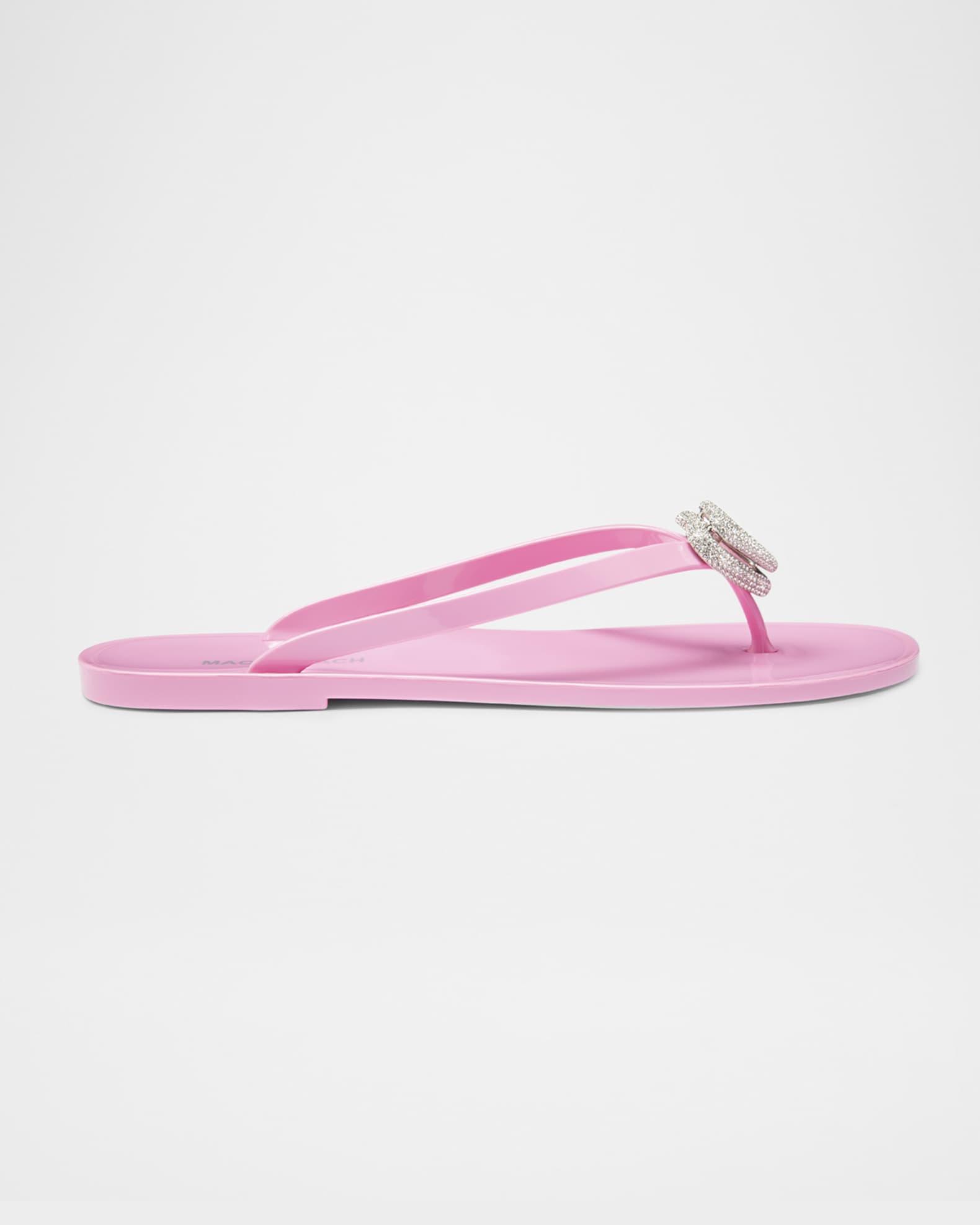 Double Heart Rubber Thong Sandals Product Image