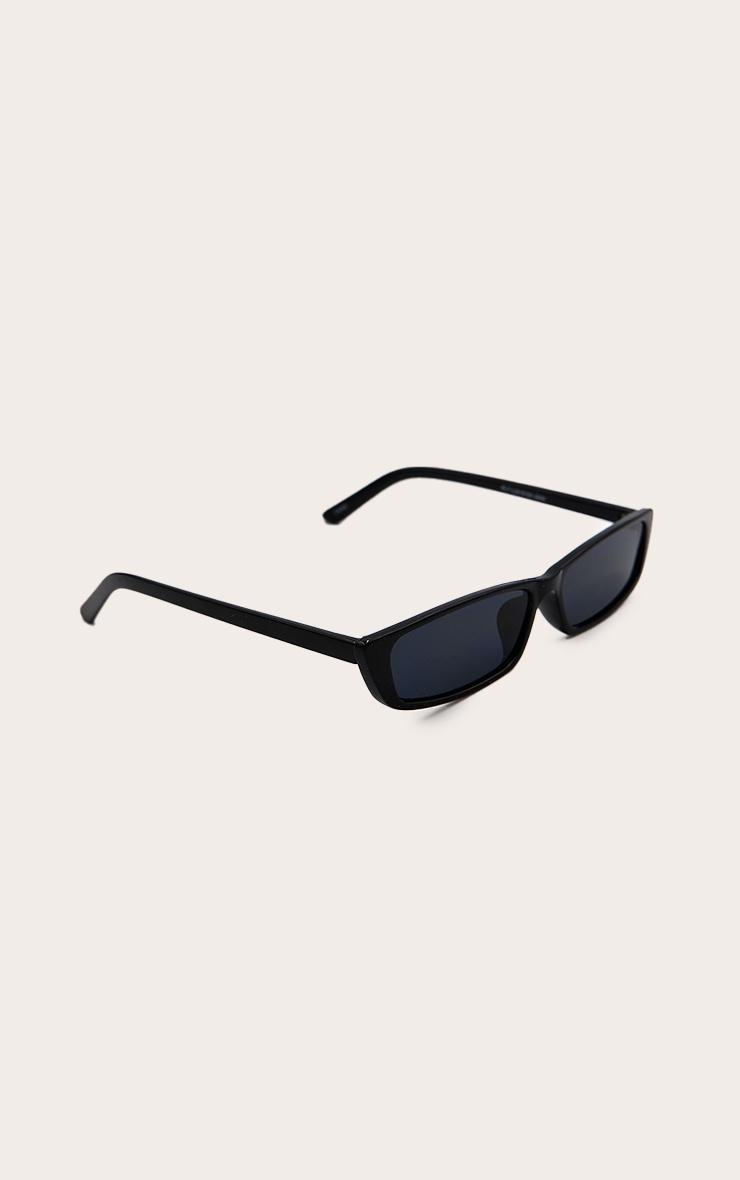 Black Slim Rectangular Lense Sunglasses Product Image