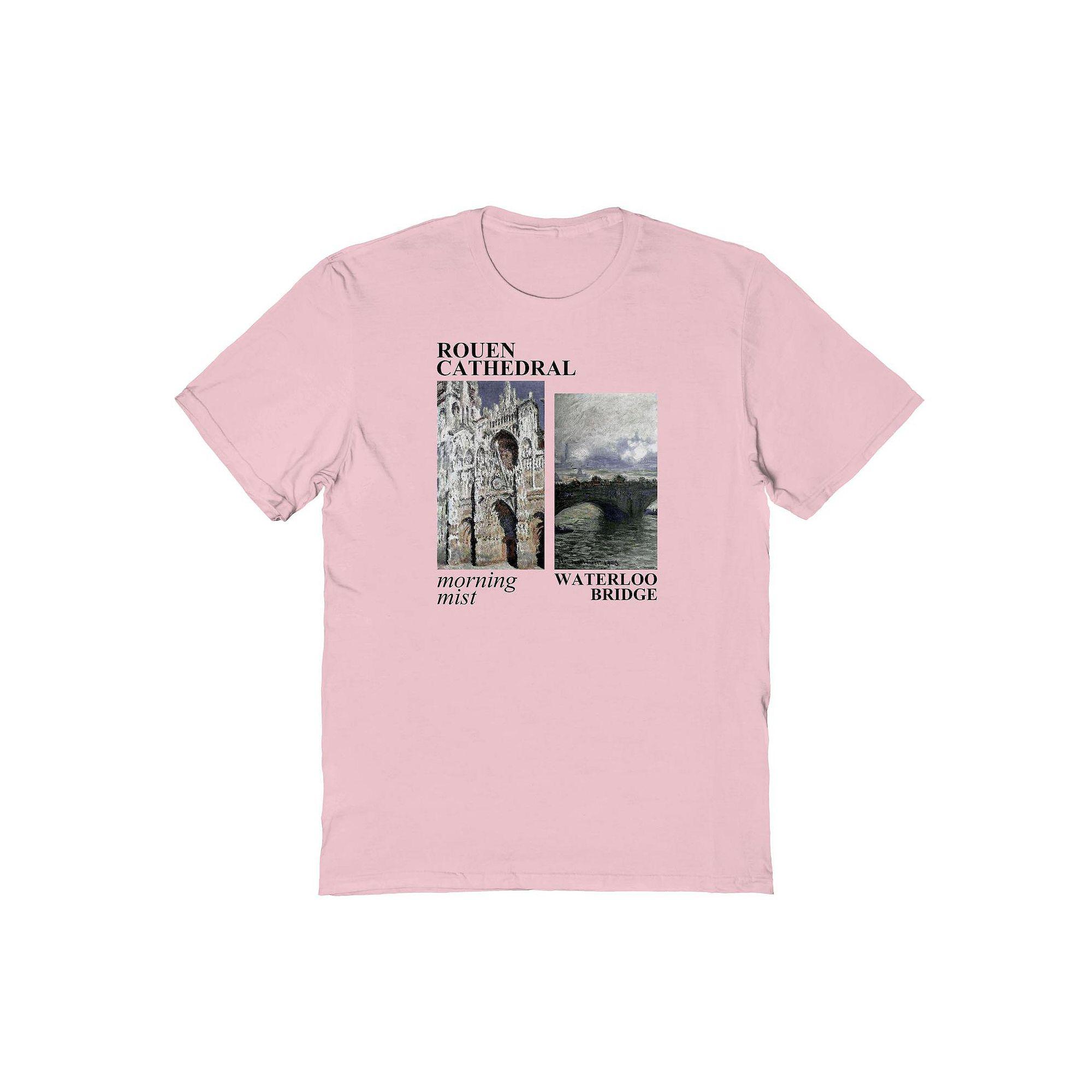 Men's Morning Mist Architecture And Impressionism Graphic Tee, Size: Large, Light Pink Product Image