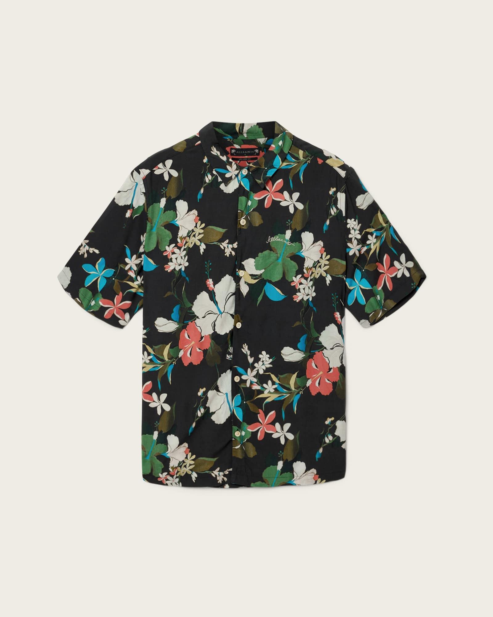 Koh Chang Oversized Shirt Jet Black | ALLSAINTS US Product Image